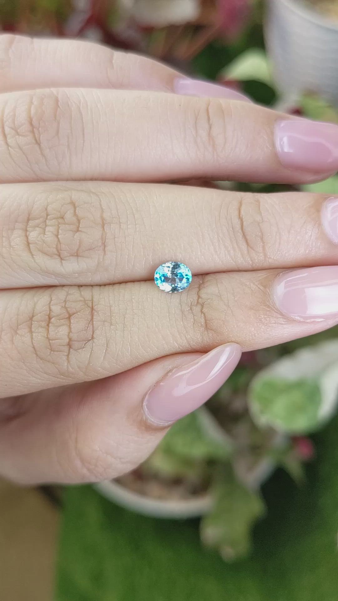 0.69 Ct. Greenish Blue Zircon from Ceylon (Sri Lanka) Size Video