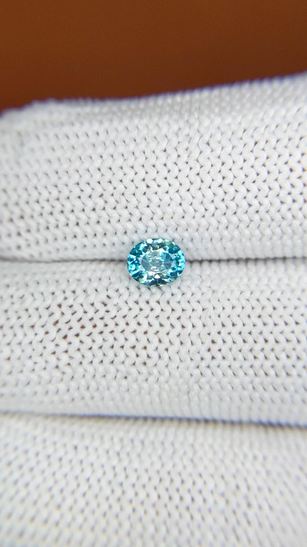 0.69 Ct. Greenish Blue Zircon from Ceylon (Sri Lanka) Size Video