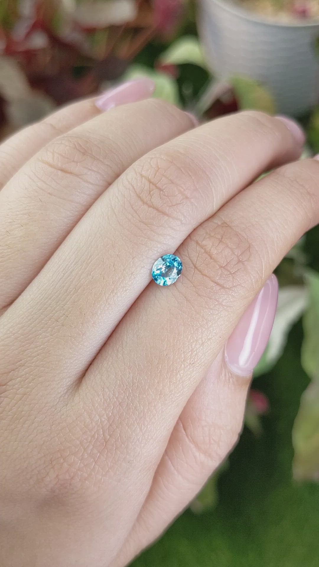 0.69 Ct. Greenish Blue Zircon from Ceylon (Sri Lanka) Size Video