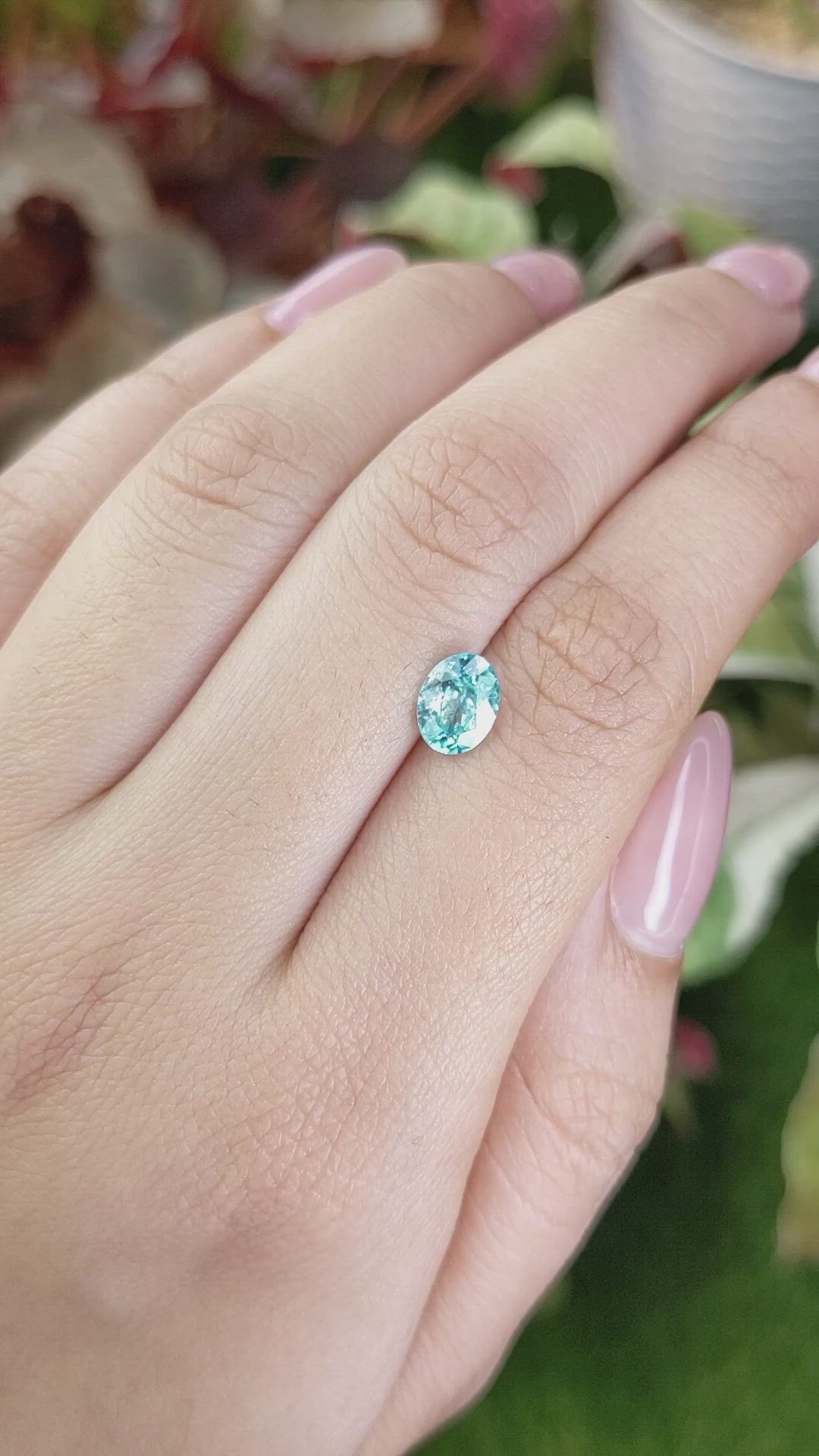 1.49 Ct. Greenish Blue Zircon from Ceylon (Sri Lanka) Size Video