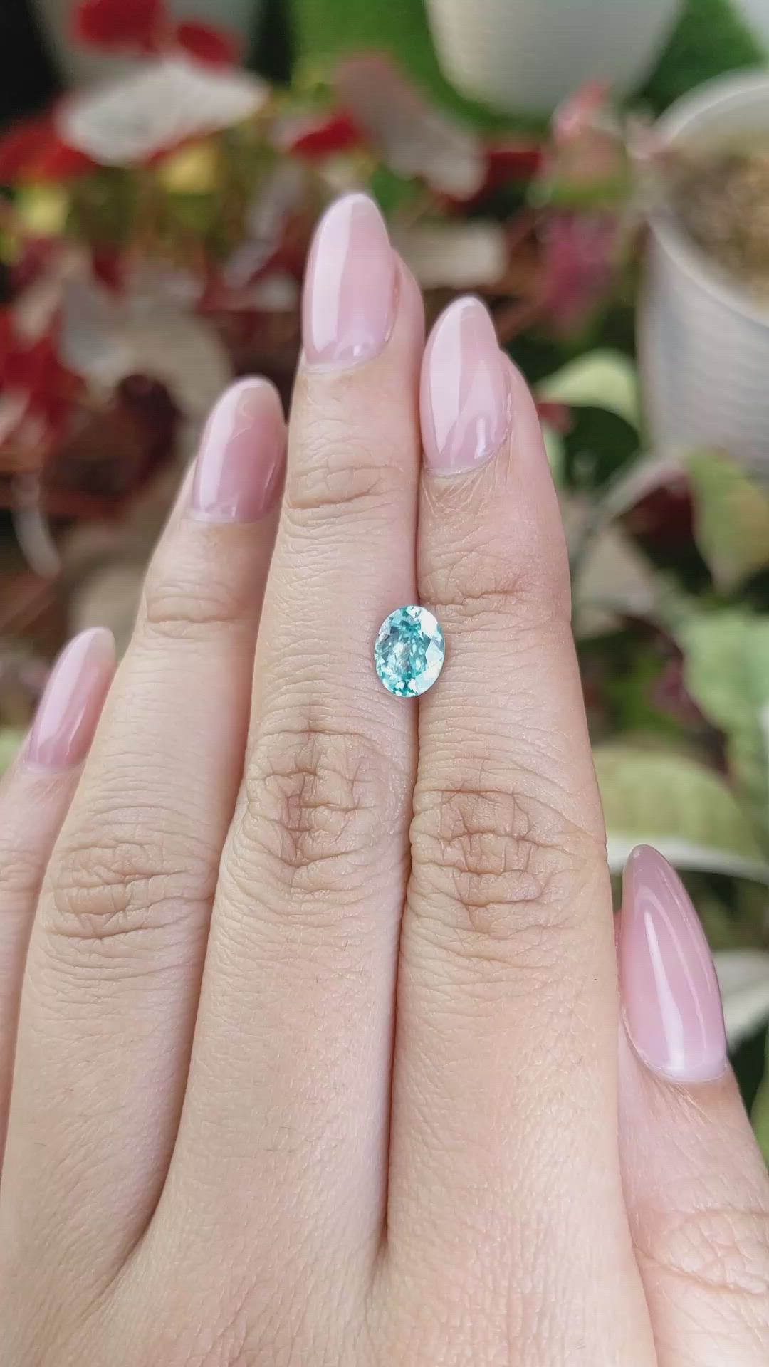 1.49 Ct. Greenish Blue Zircon from Ceylon (Sri Lanka) Size Video