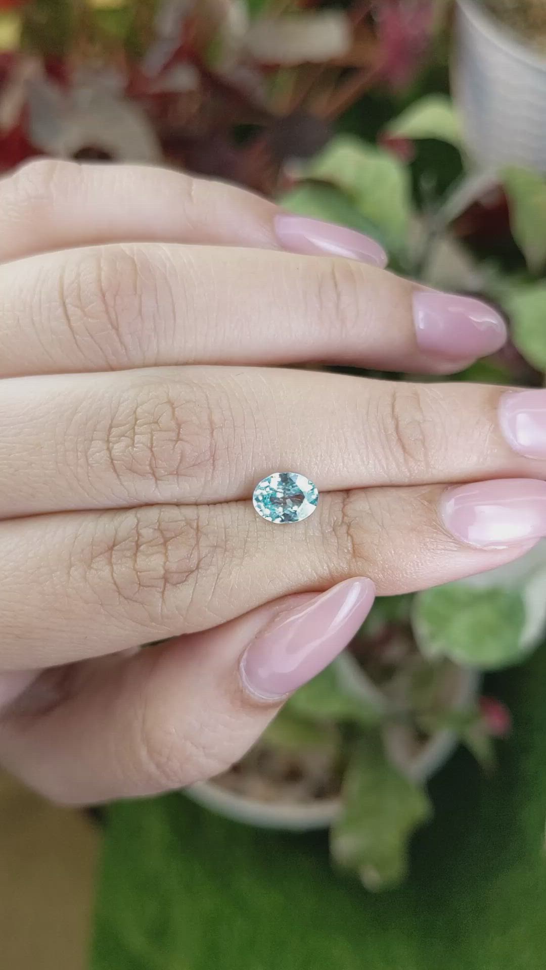 1.41 Ct. Greenish Blue Zircon from Ceylon (Sri Lanka) Size Video