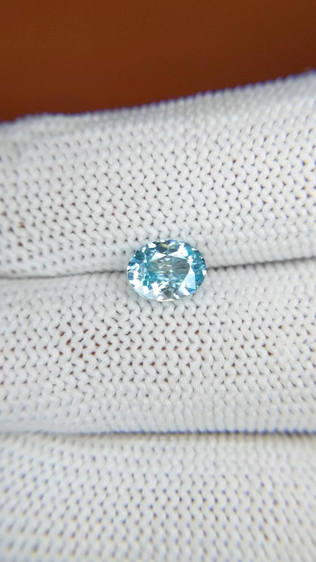 1.41 Ct. Greenish Blue Zircon from Ceylon (Sri Lanka) Size Video