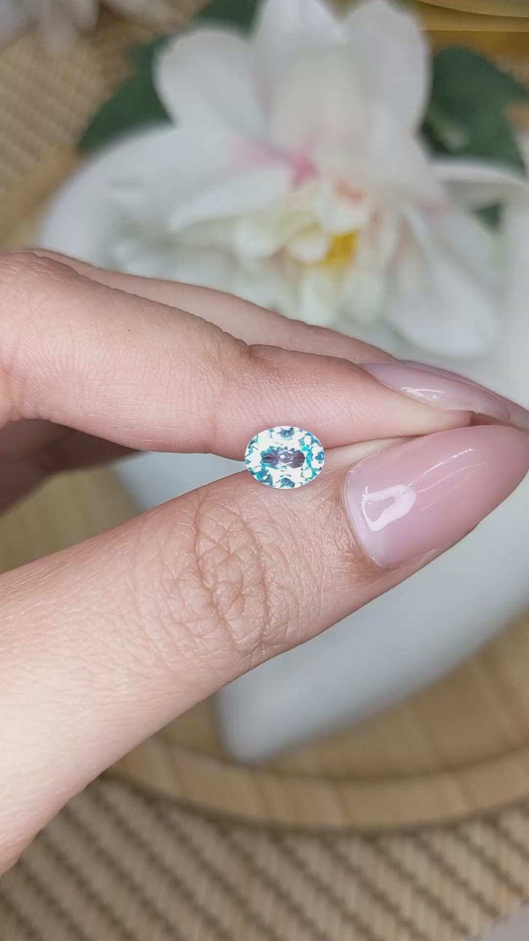 1.41 Ct. Greenish Blue Zircon from Ceylon (Sri Lanka) Size Video