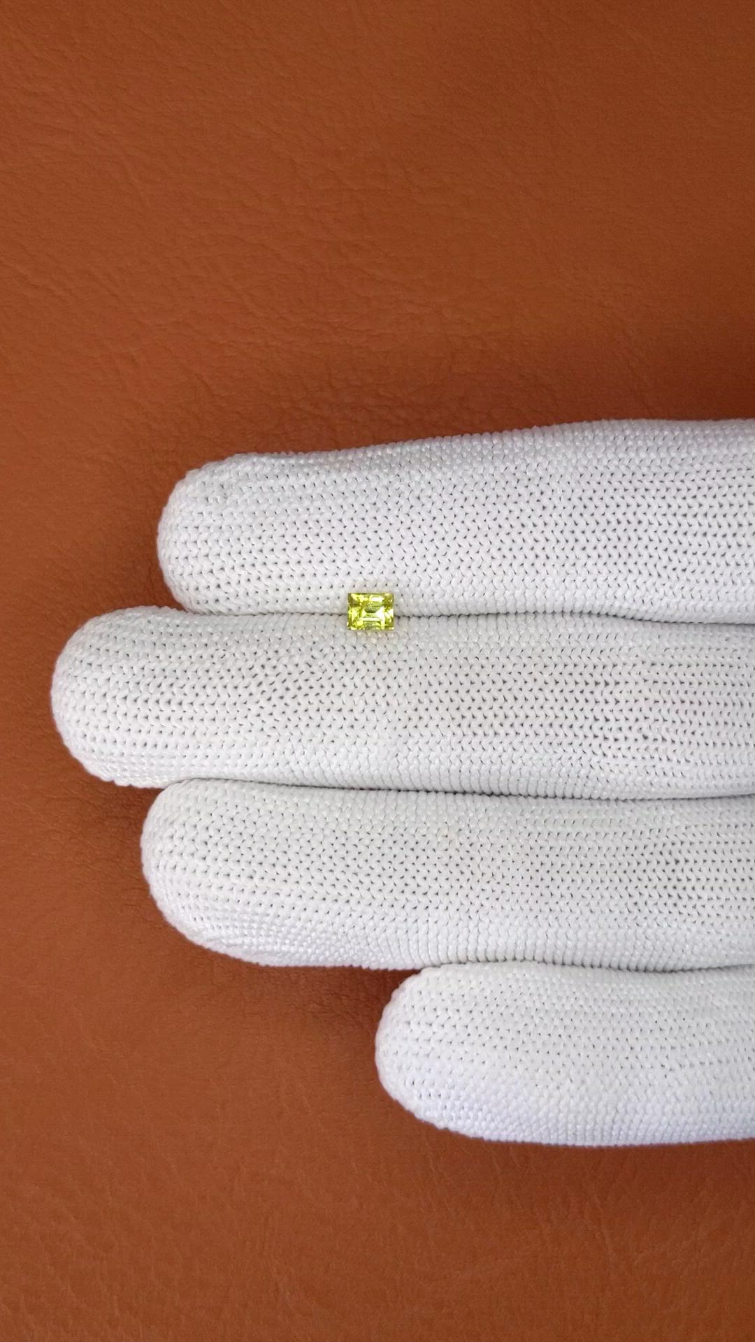 0.49 Ct. Greenish Yellow Chrysoberyl from Ceylon (Sri Lanka) Size Video