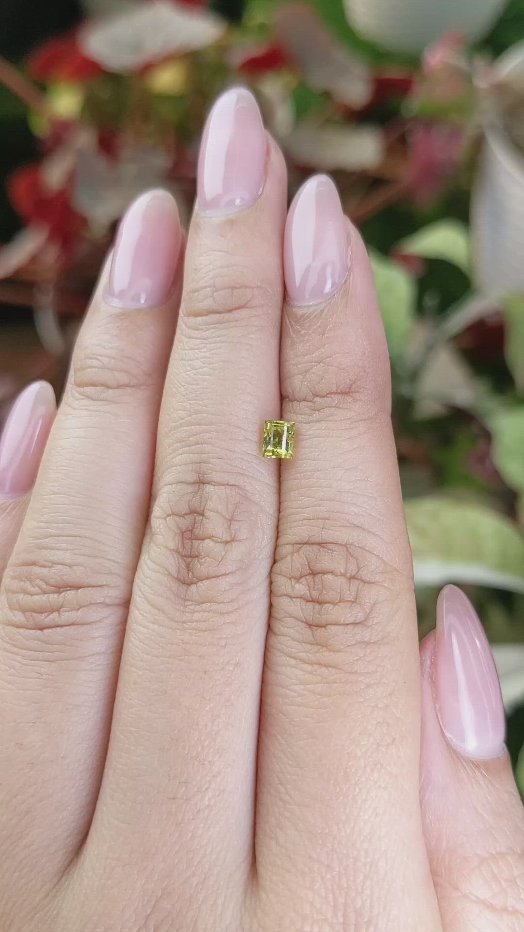 0.49 Ct. Greenish Yellow Chrysoberyl from Ceylon (Sri Lanka) Size Video