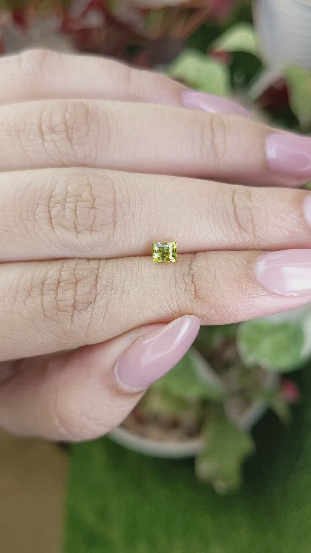 0.49 Ct. Greenish Yellow Chrysoberyl from Ceylon (Sri Lanka) Size Video