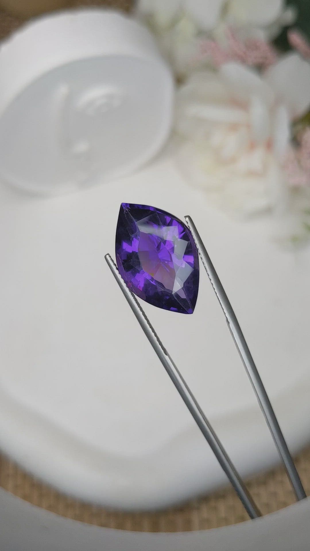 12.99 Ct. Purple Amethyst from Brazil Size Video