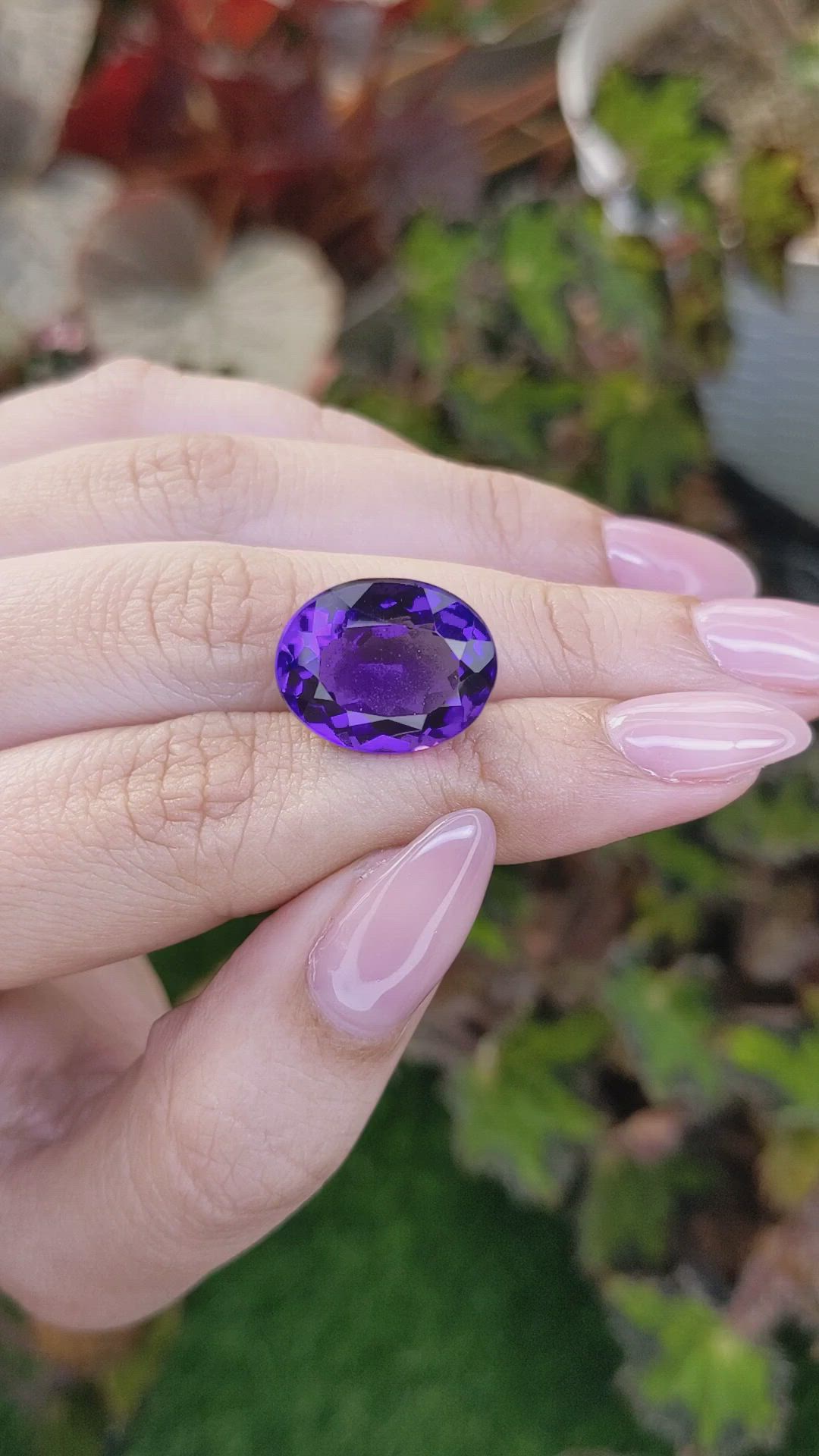 11.66 Ct. Purple Amethyst from Brazil Size Video