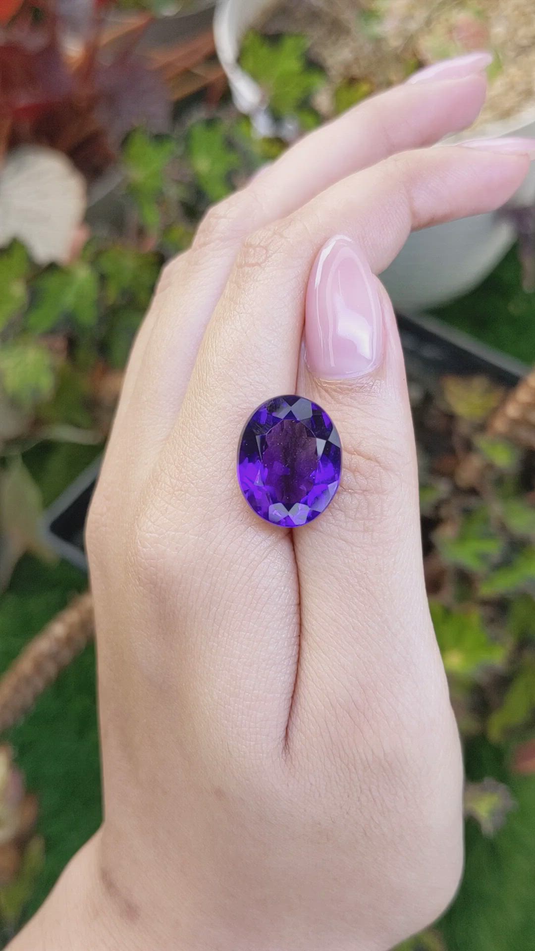 11.66 Ct. Purple Amethyst from Brazil Size Video