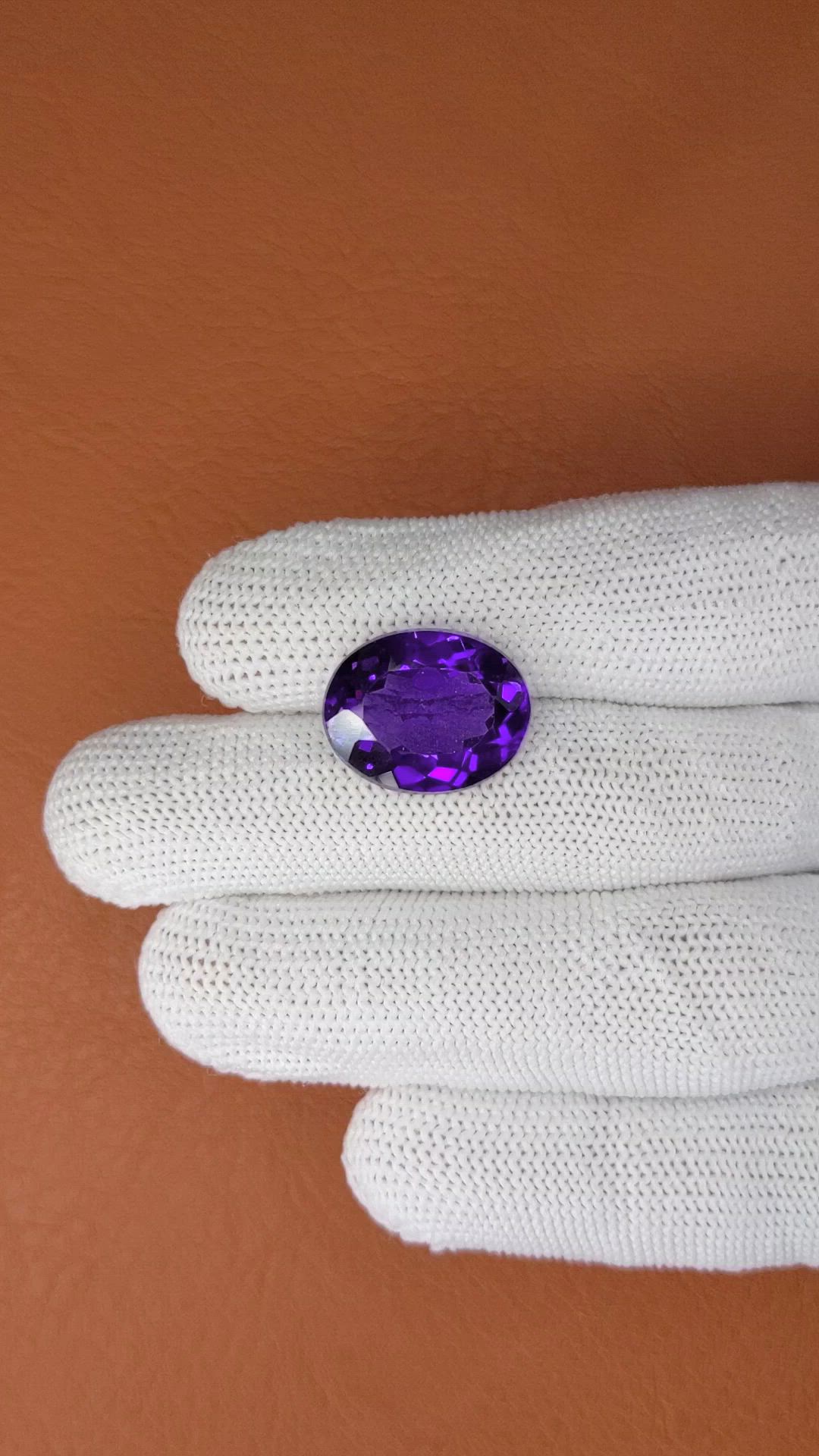 11.66 Ct. Purple Amethyst from Brazil Size Video