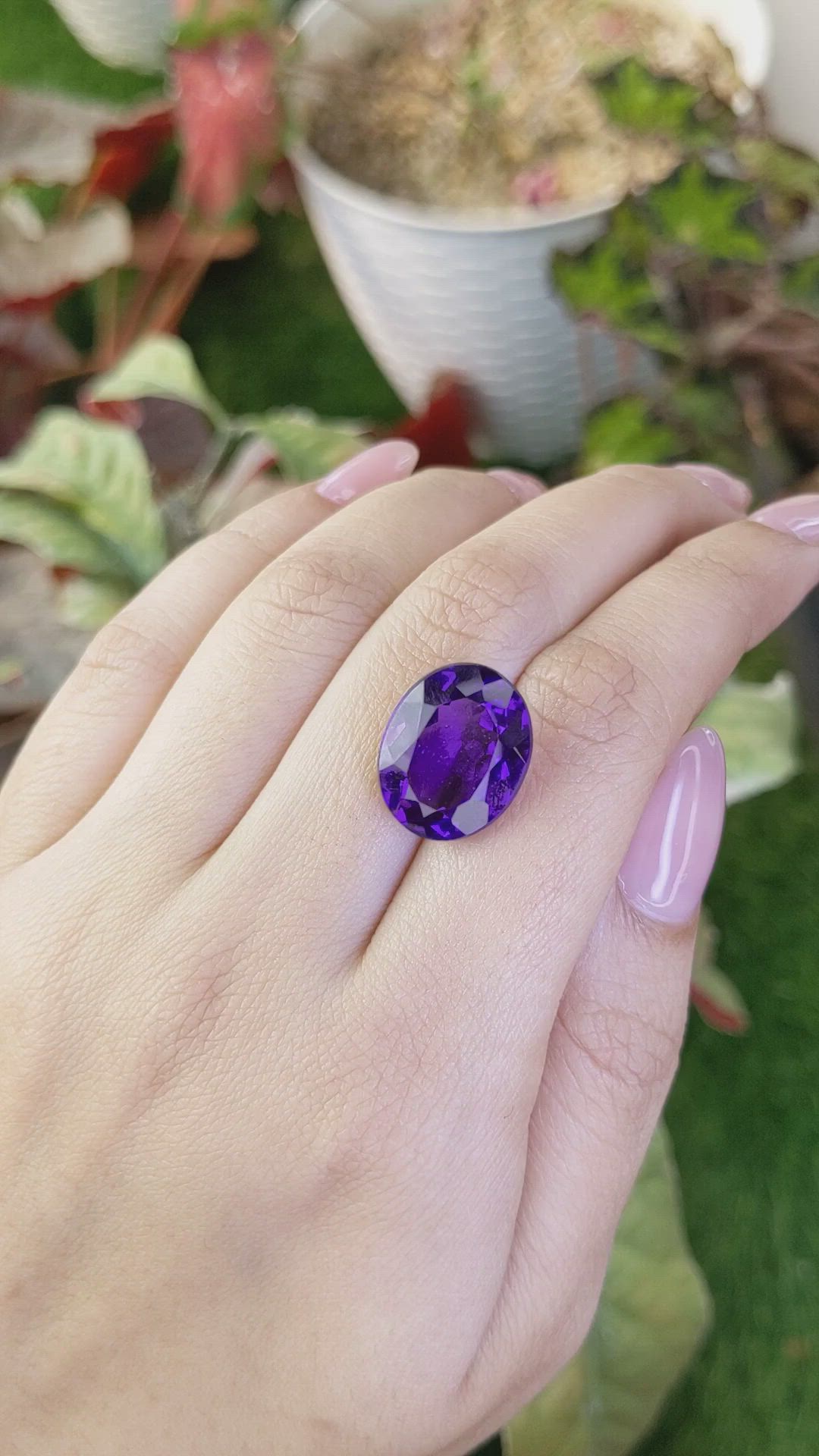 11.66 Ct. Purple Amethyst from Brazil Size Video