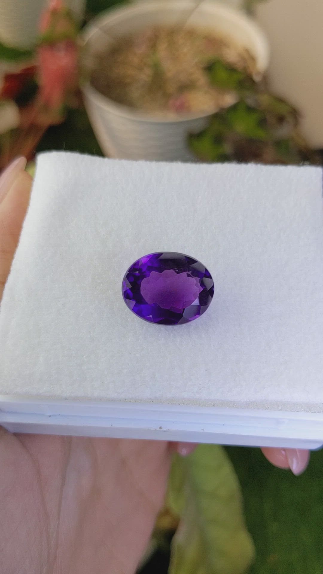 11.66 Ct. Purple Amethyst from Brazil Size Video