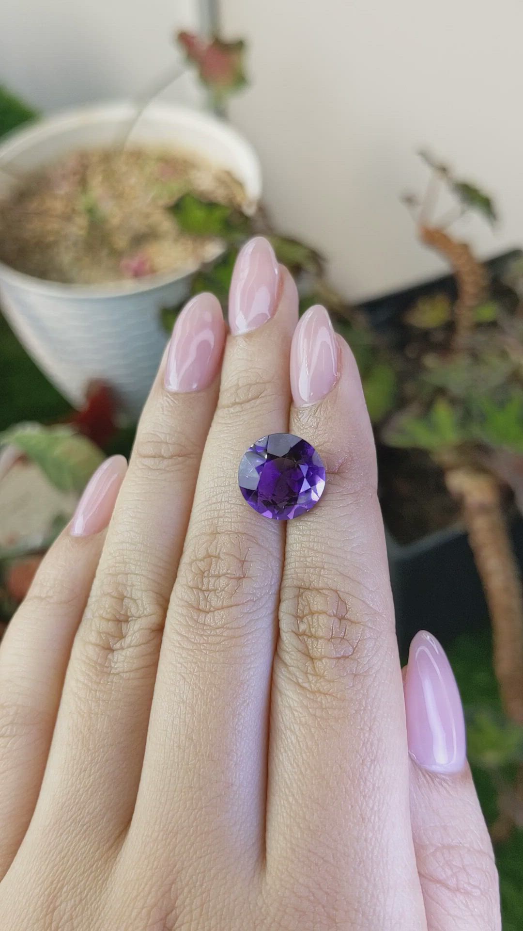 5.89 Ct. Purple Amethyst from Brazil Size Video