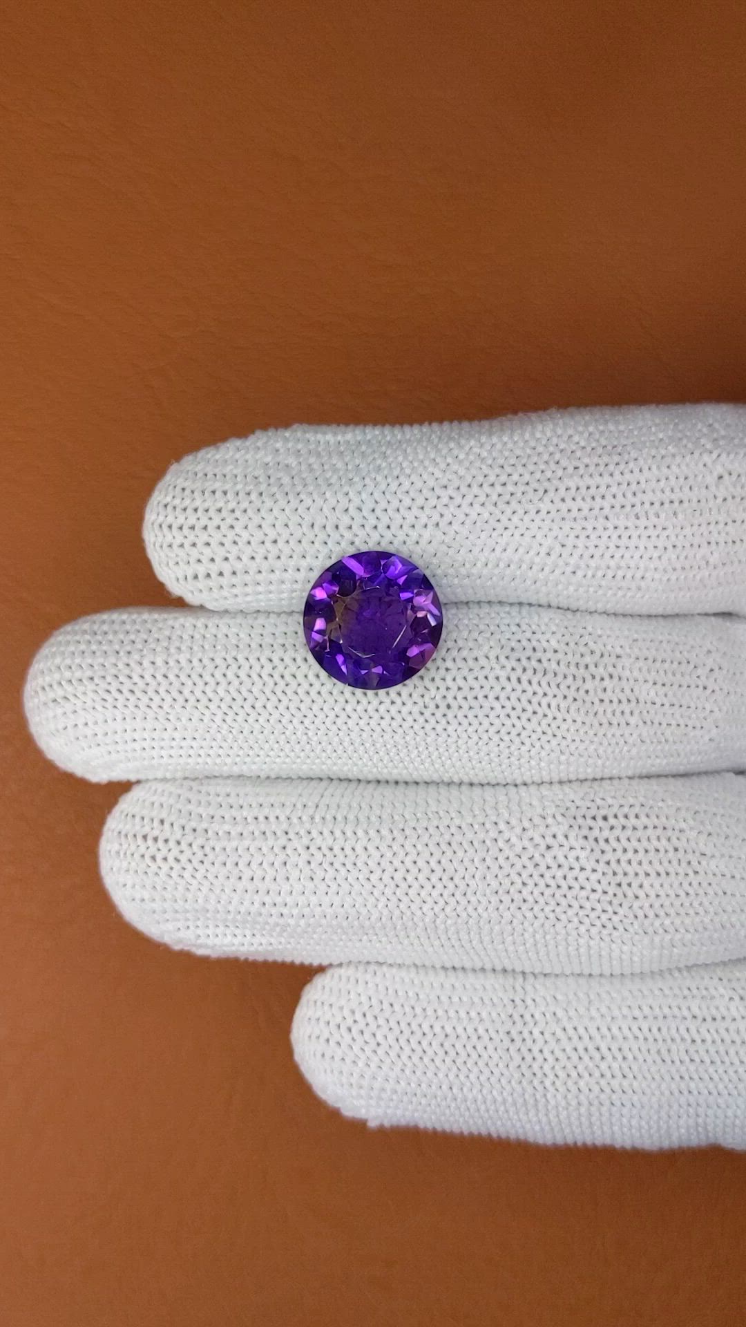 5.89 Ct. Purple Amethyst from Brazil Size Video