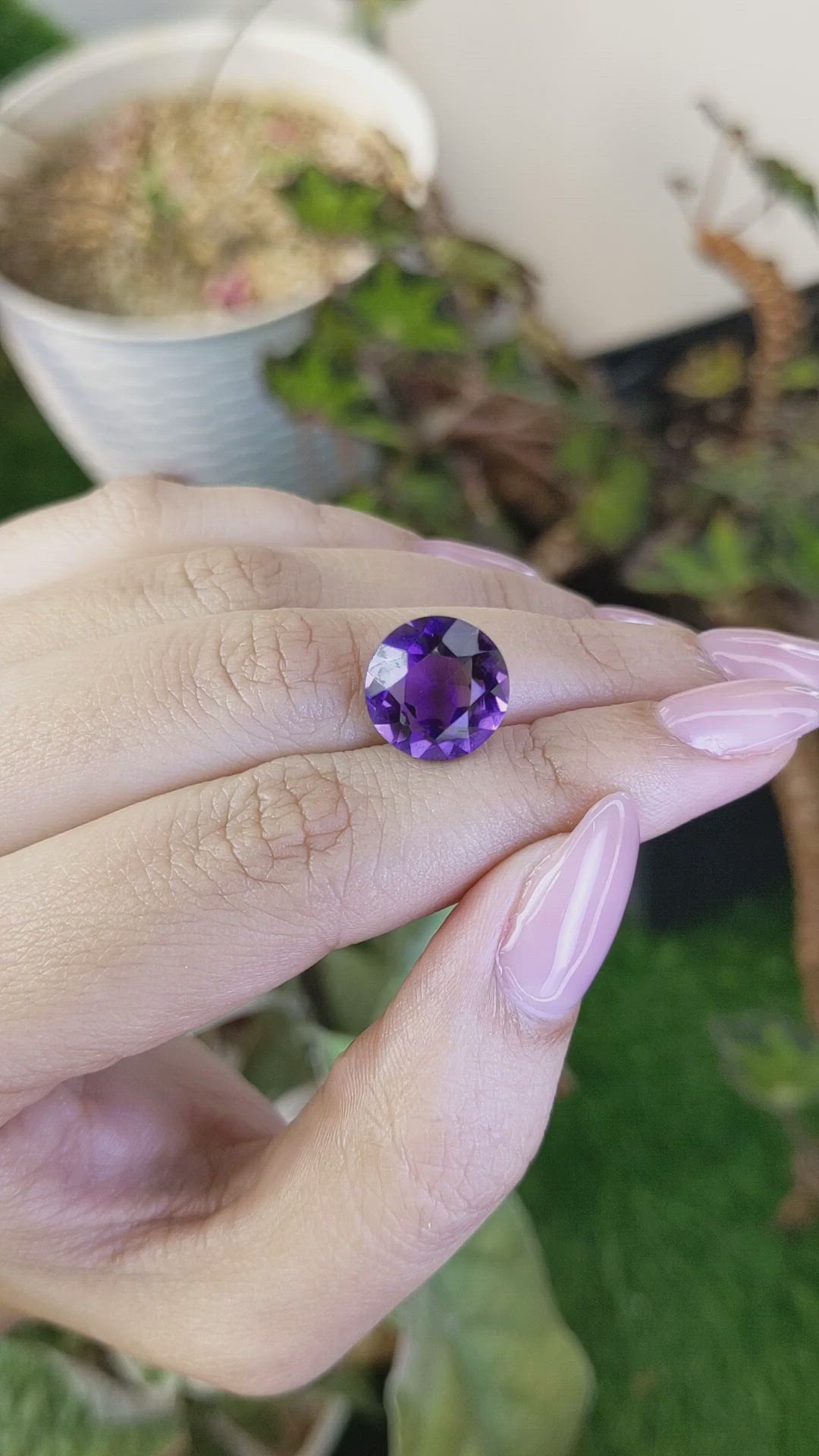 5.89 Ct. Purple Amethyst from Brazil Size Video