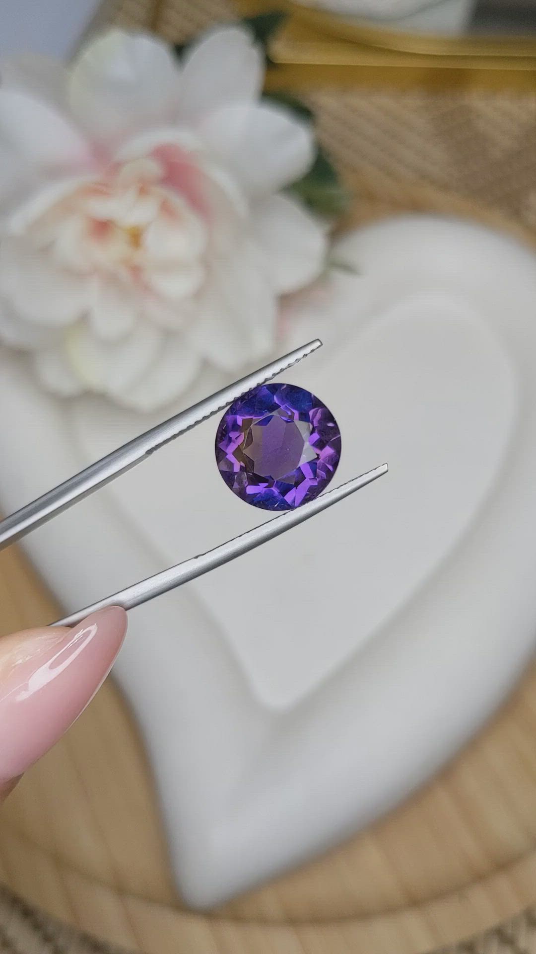 5.89 Ct. Purple Amethyst from Brazil Size Video