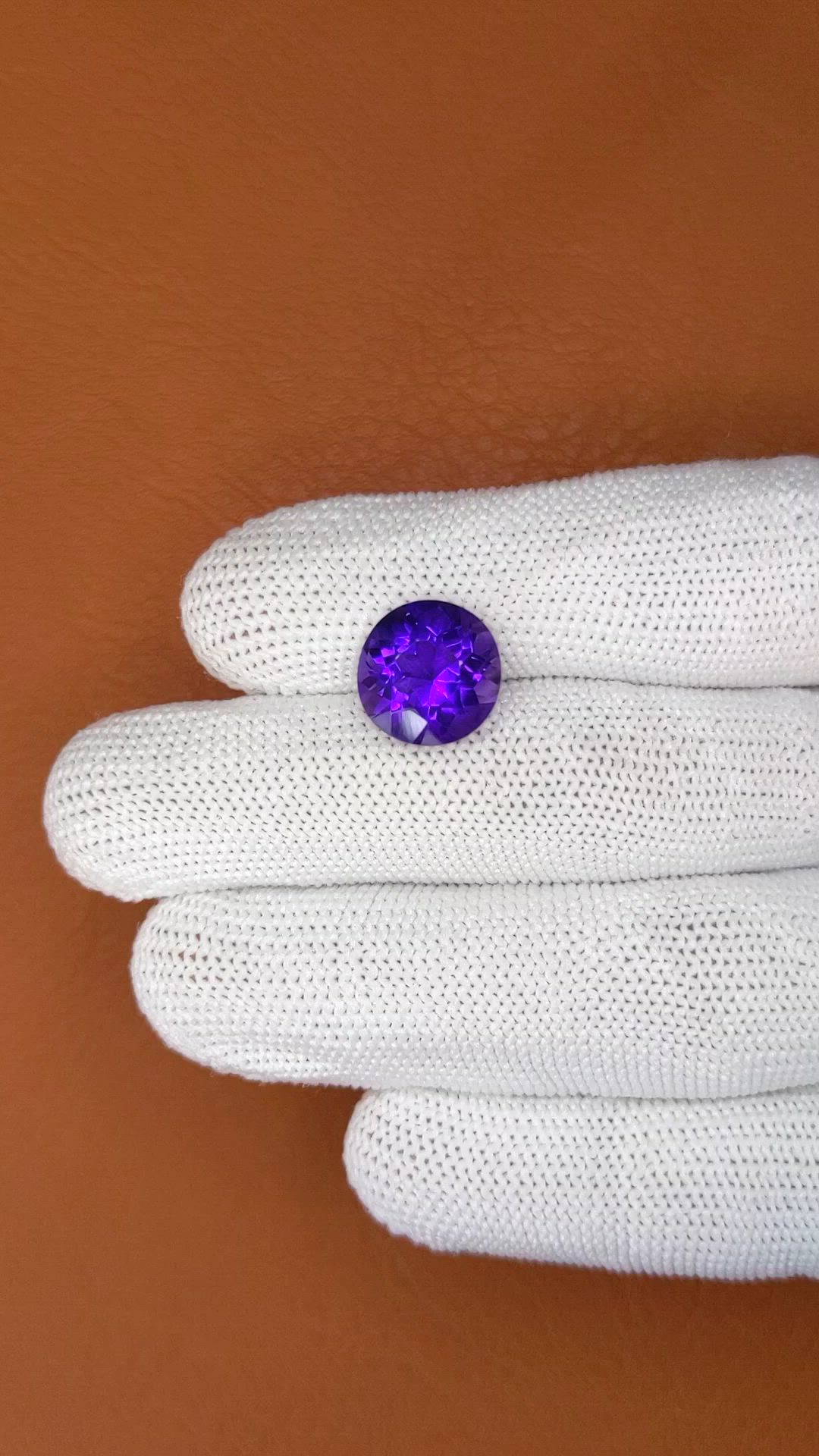 5.69 Ct. Purple Amethyst from Brazil Size Video