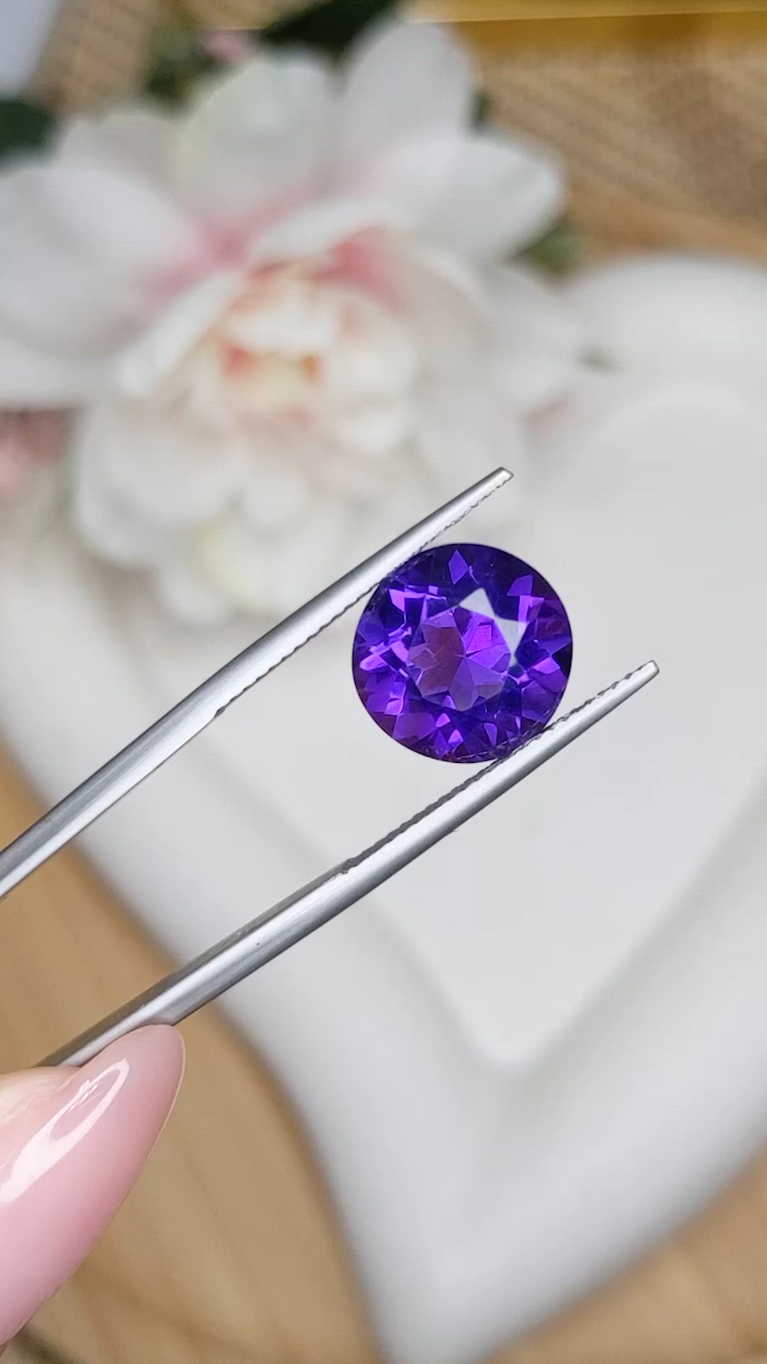 5.69 Ct. Purple Amethyst from Brazil Size Video