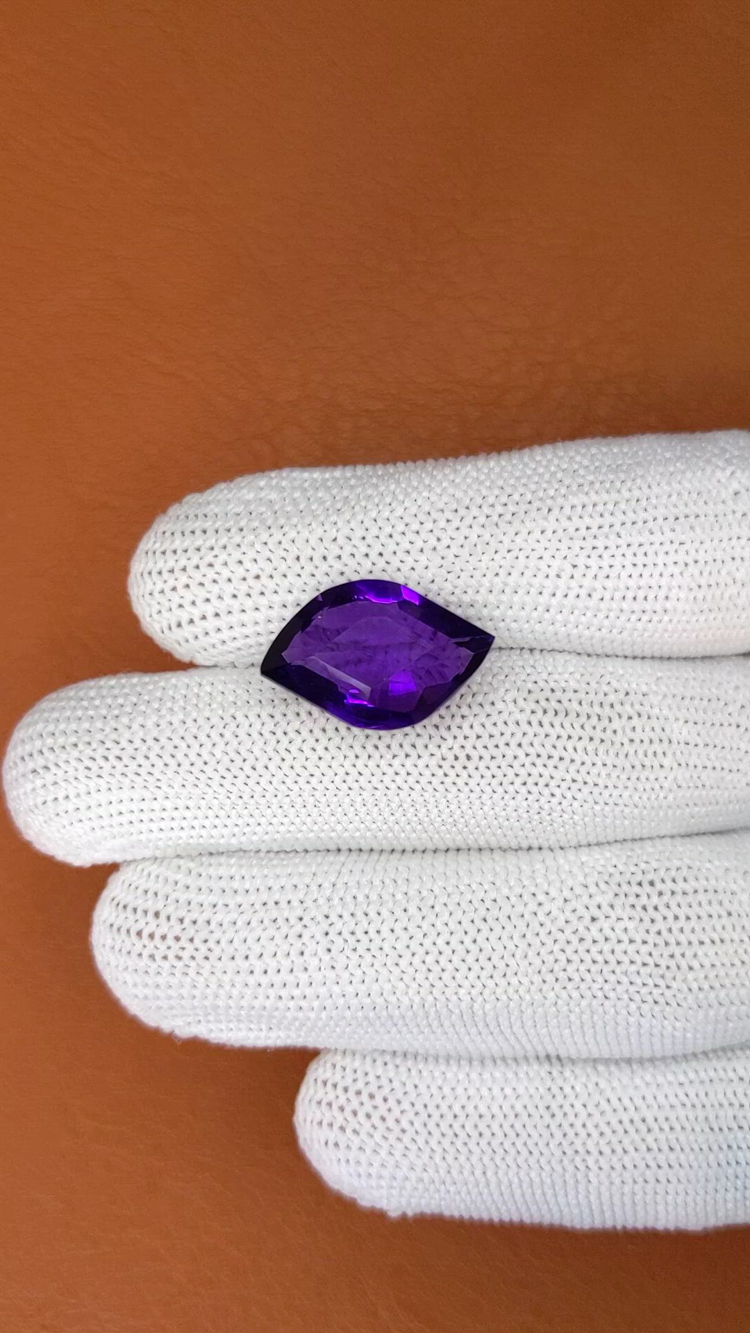 11.22 Ct. Purple Amethyst from Brazil Size Video