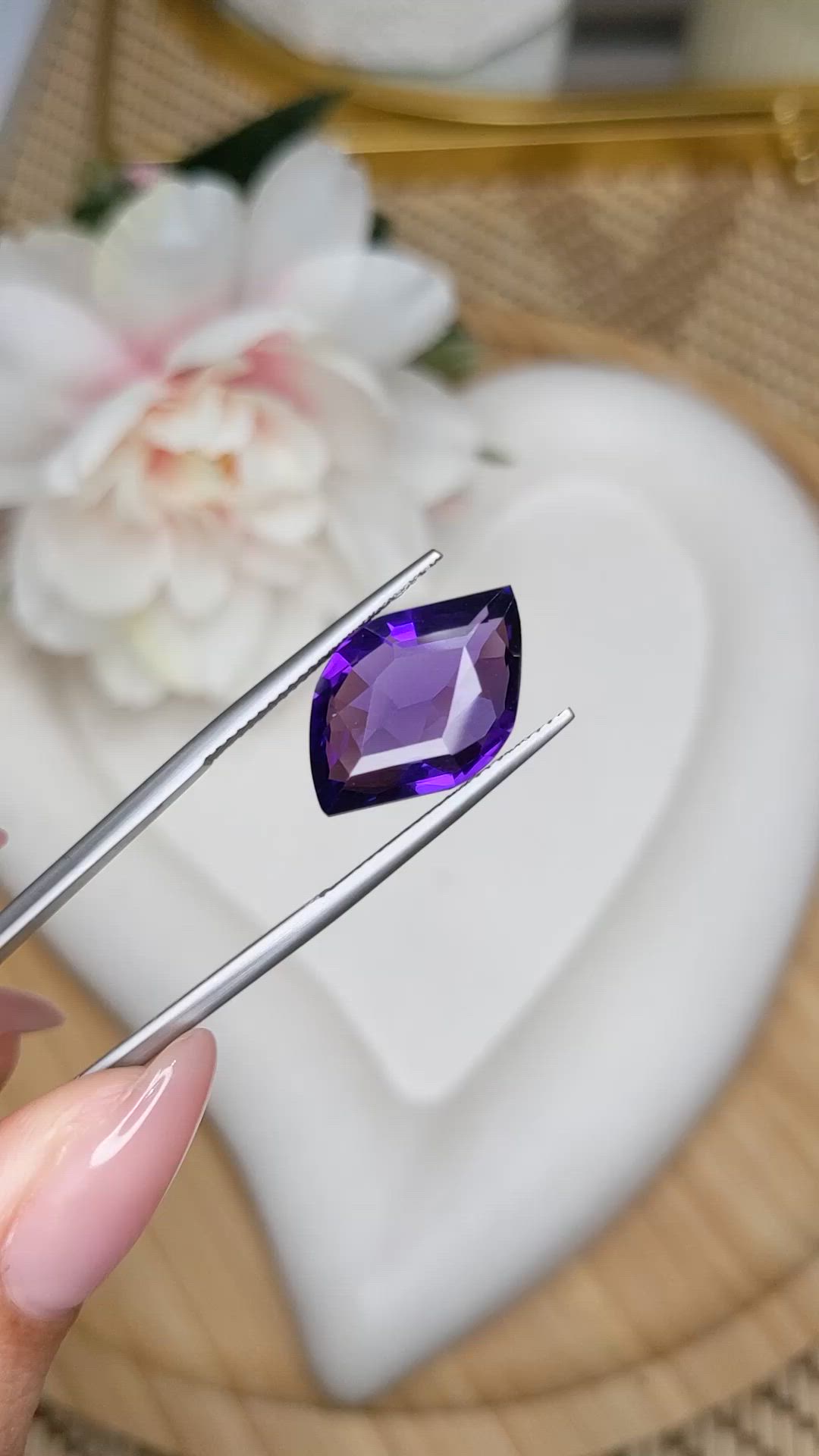11.22 Ct. Purple Amethyst from Brazil Size Video