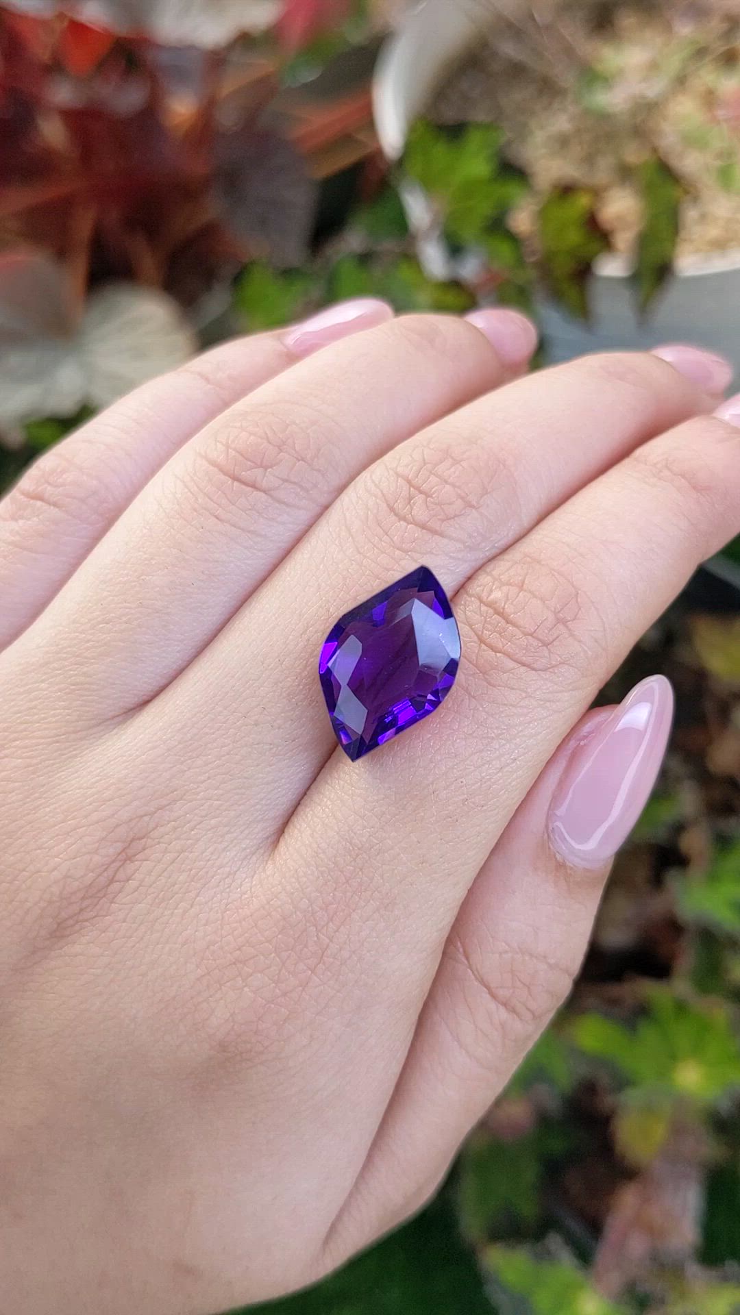 11.22 Ct. Purple Amethyst from Brazil Size Video