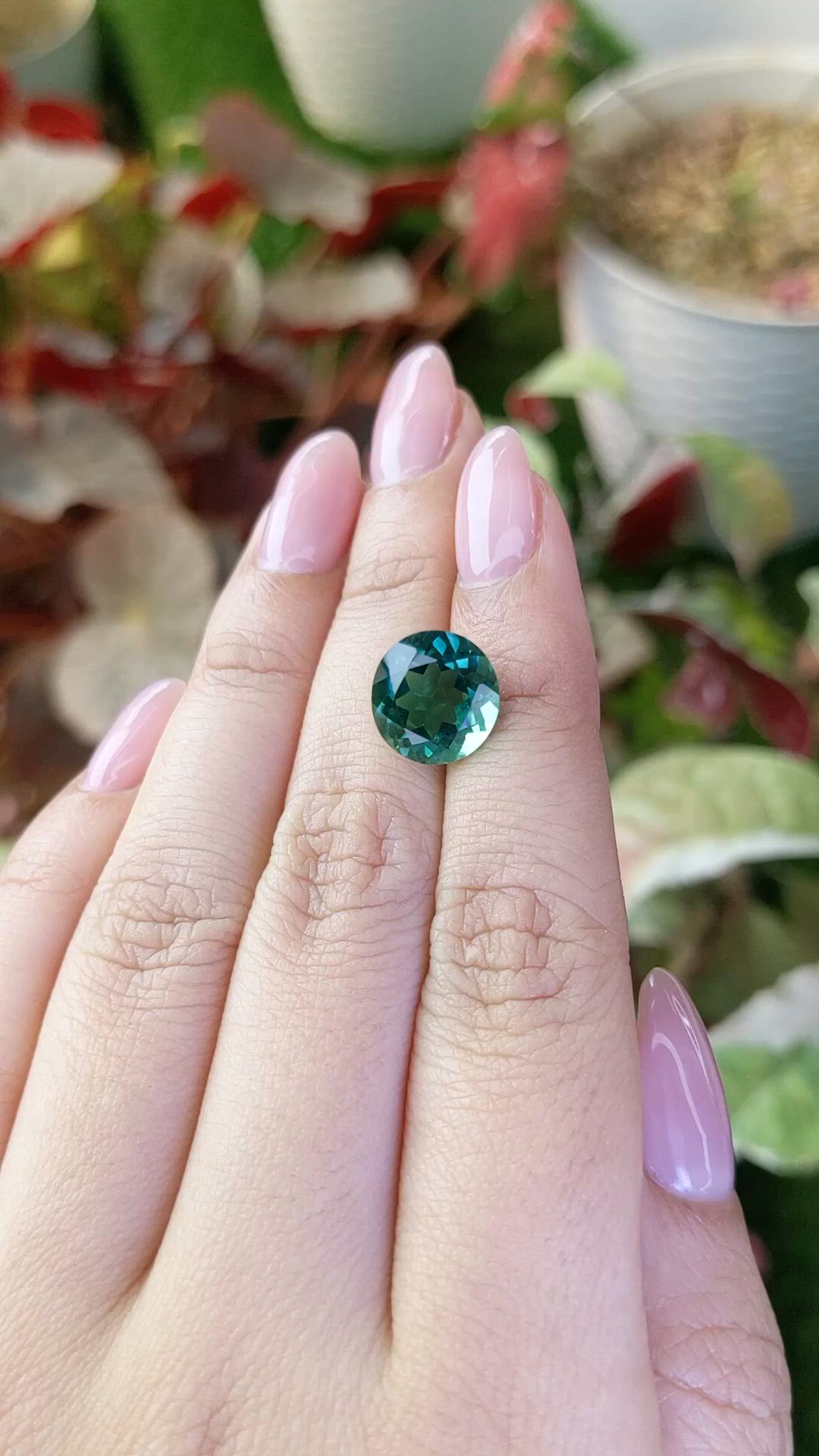 4.60 Ct. Bluish Green Prasiolite from Brazil Size Video