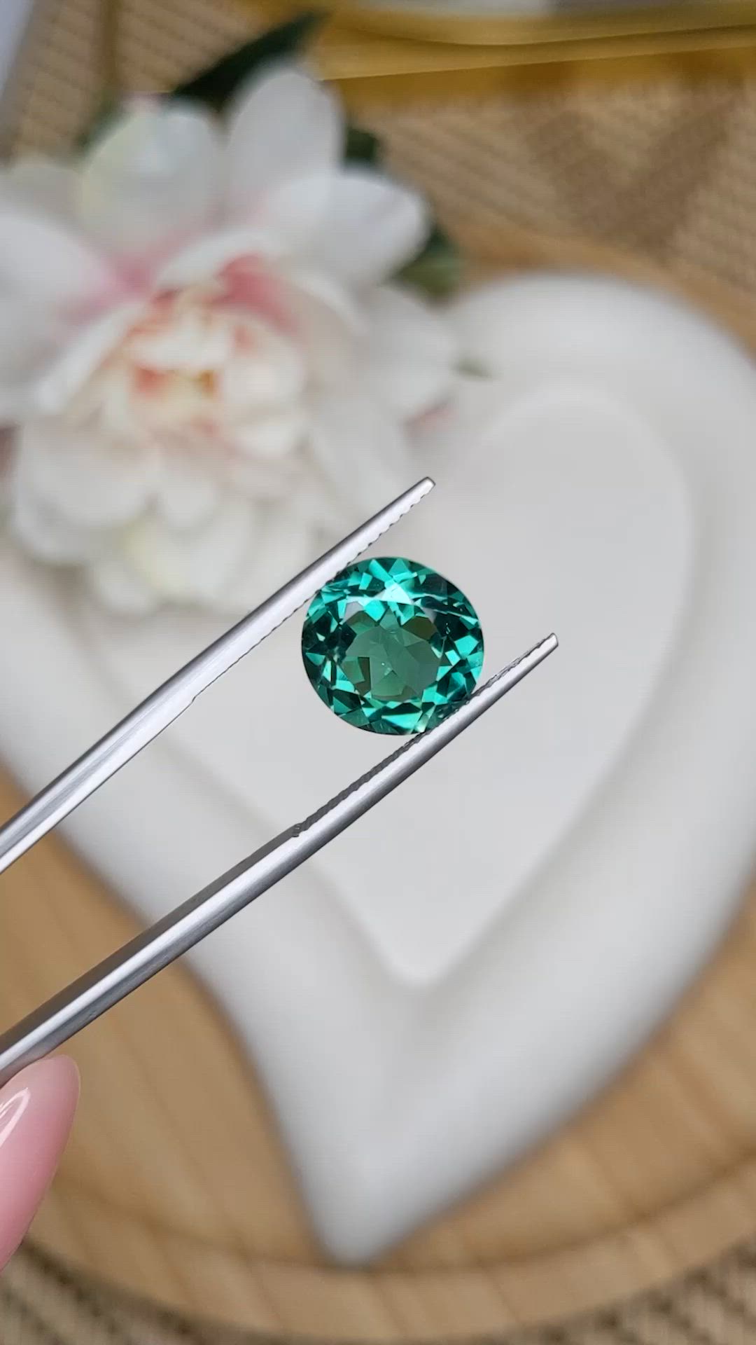 4.60 Ct. Bluish Green Prasiolite from Brazil Size Video