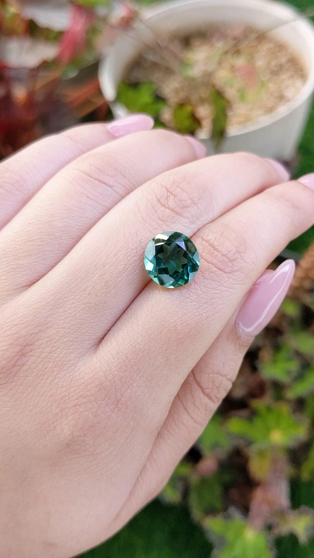 4.60 Ct. Bluish Green Prasiolite from Brazil Size Video