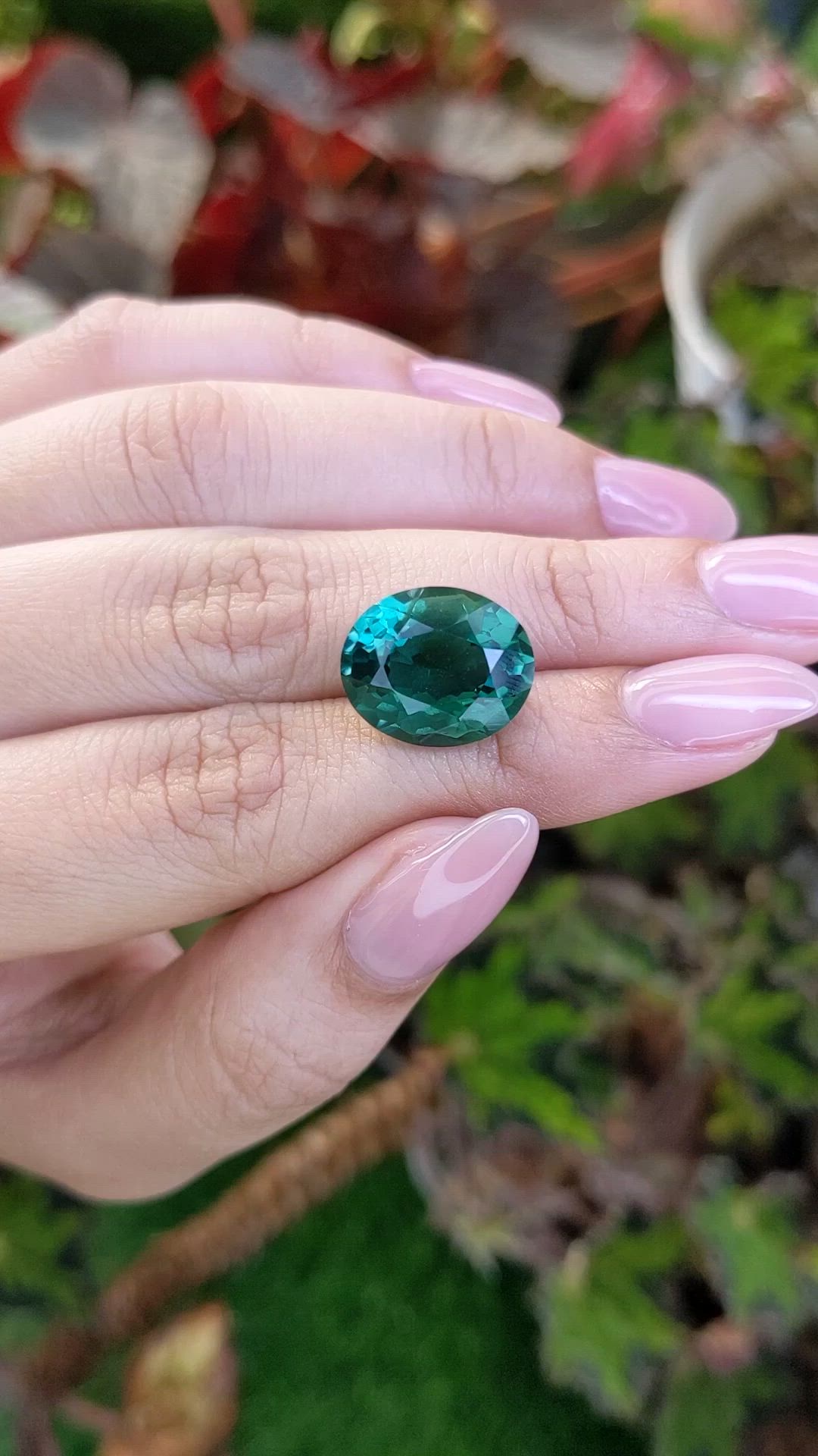 9.79 Ct. Bluish Green Prasiolite from Brazil Size Video
