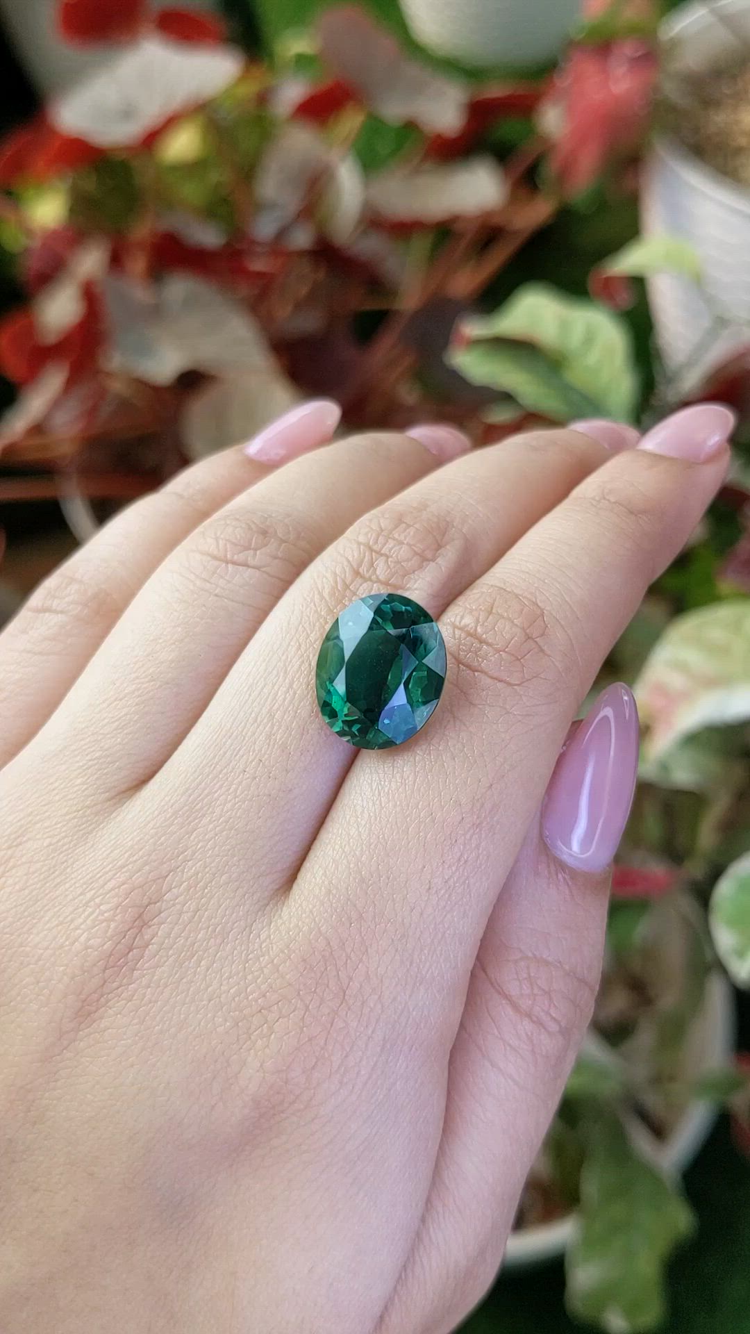 9.79 Ct. Bluish Green Prasiolite from Brazil Size Video