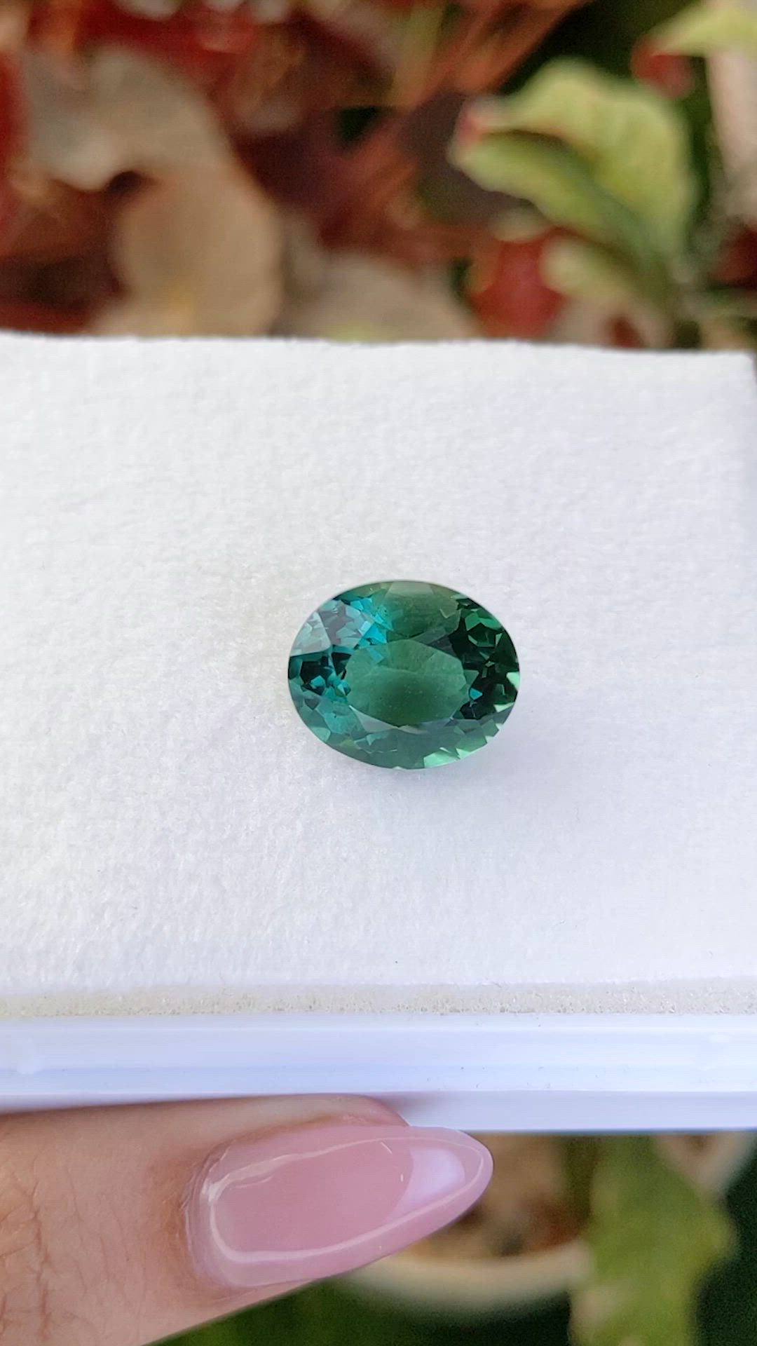 9.79 Ct. Bluish Green Prasiolite from Brazil Size Video