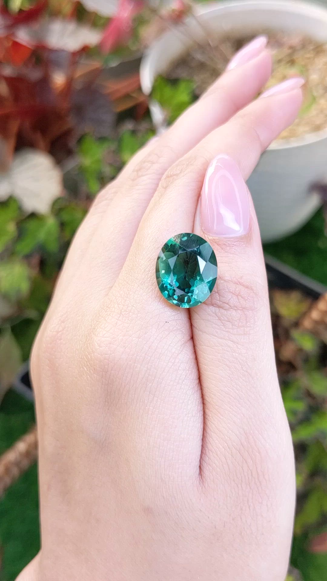 9.79 Ct. Bluish Green Prasiolite from Brazil Size Video