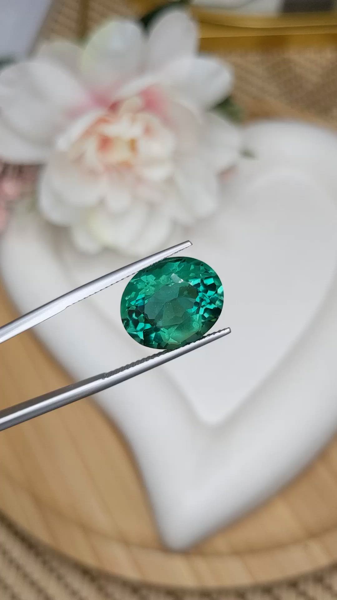 9.79 Ct. Bluish Green Prasiolite from Brazil Size Video