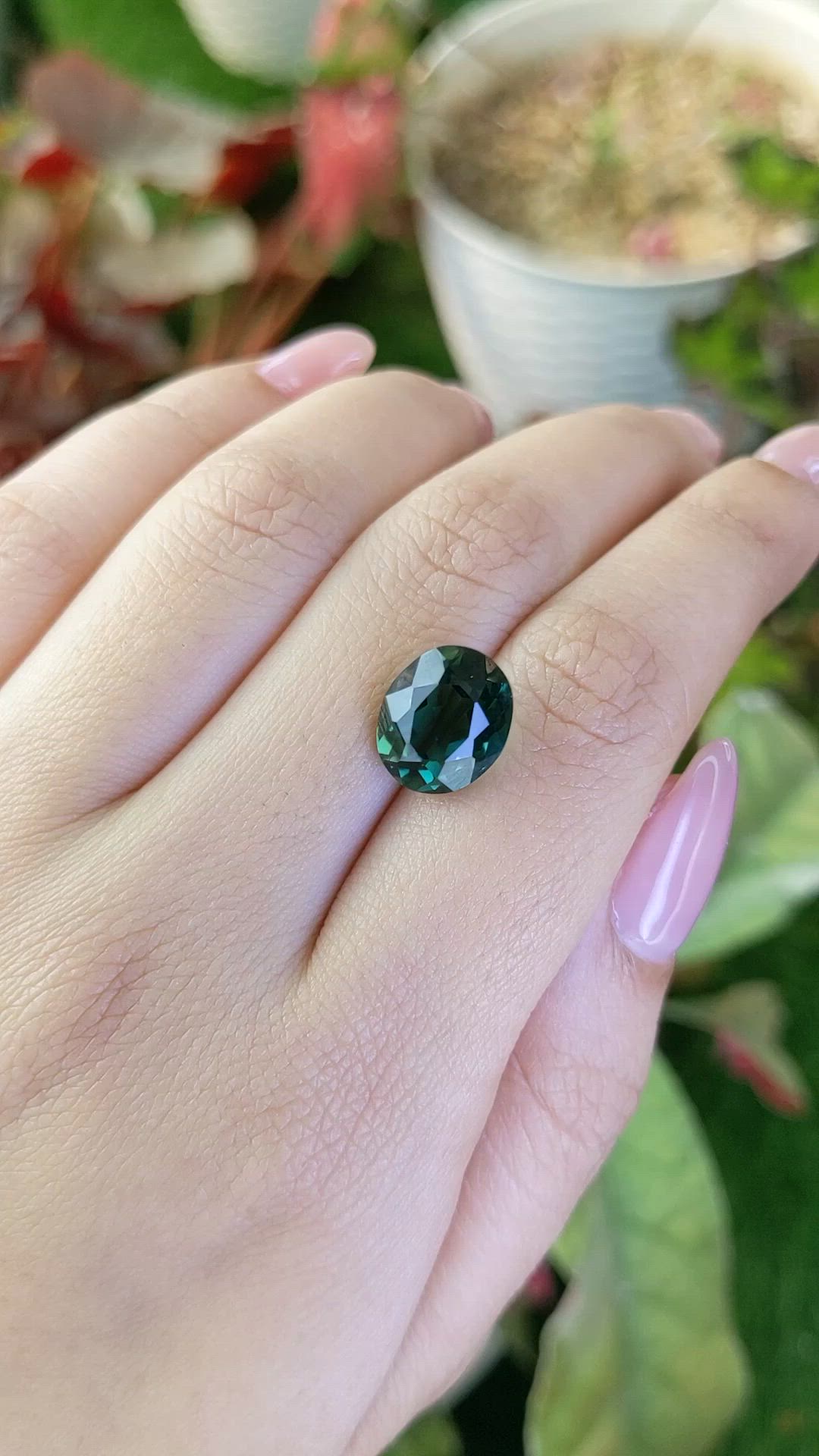 5.15 Ct. Bluish Green Prasiolite from Brazil Size Video