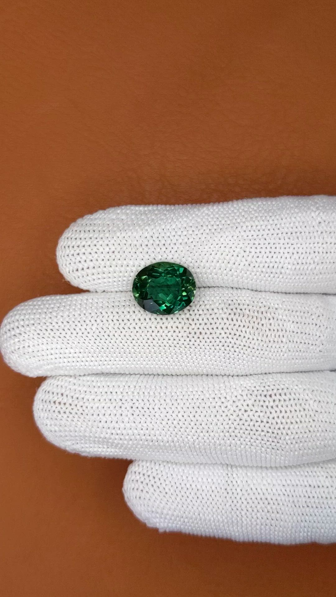 5.15 Ct. Bluish Green Prasiolite from Brazil Size Video