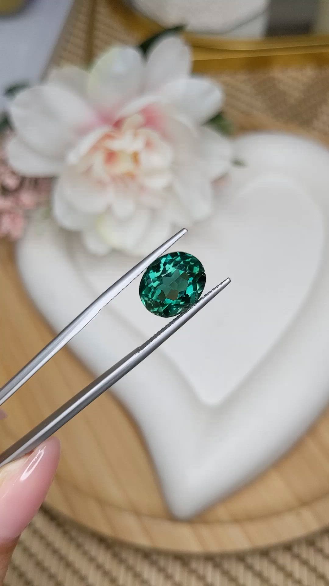 5.15 Ct. Bluish Green Prasiolite from Brazil Size Video