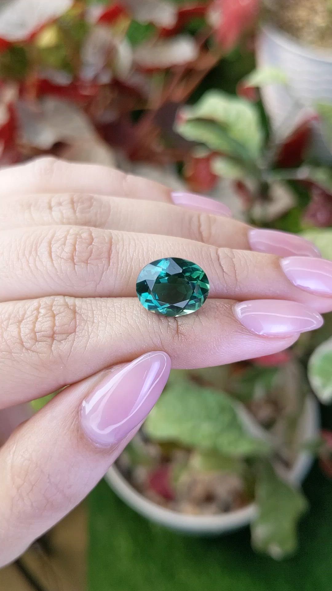 5.99 Ct. Bluish Green Prasiolite from Brazil Size Video