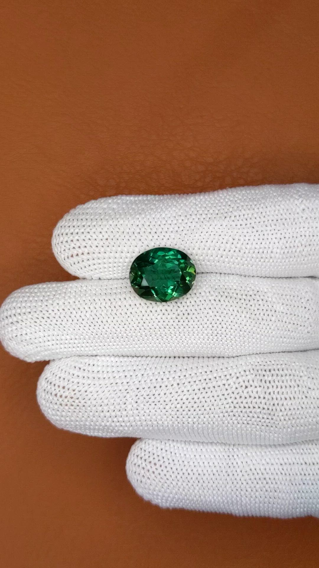 5.99 Ct. Bluish Green Prasiolite from Brazil Size Video