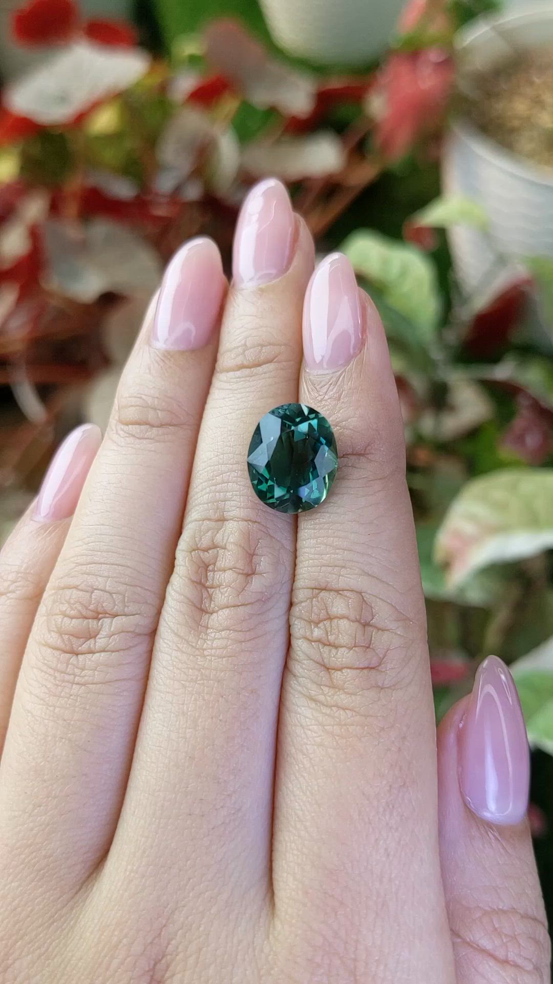5.99 Ct. Bluish Green Prasiolite from Brazil Size Video