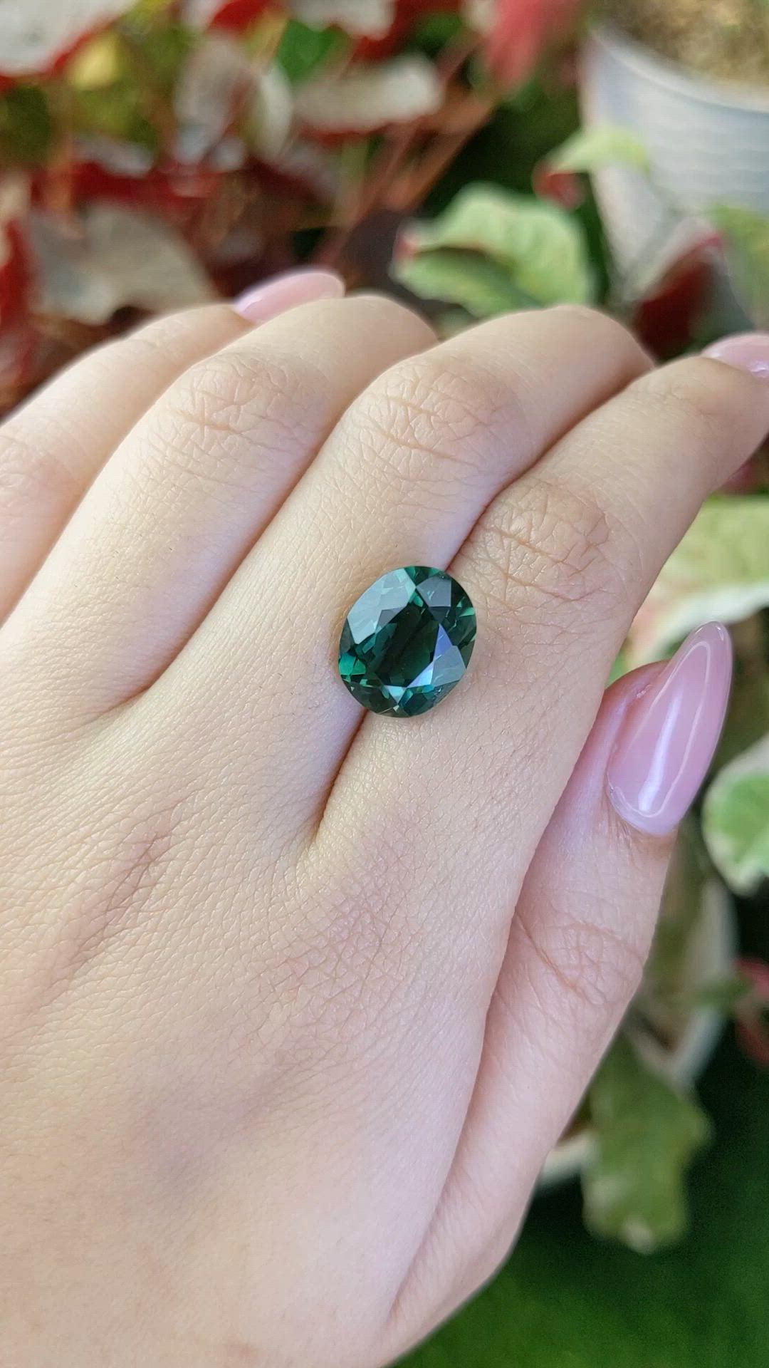 5.99 Ct. Bluish Green Prasiolite from Brazil Size Video