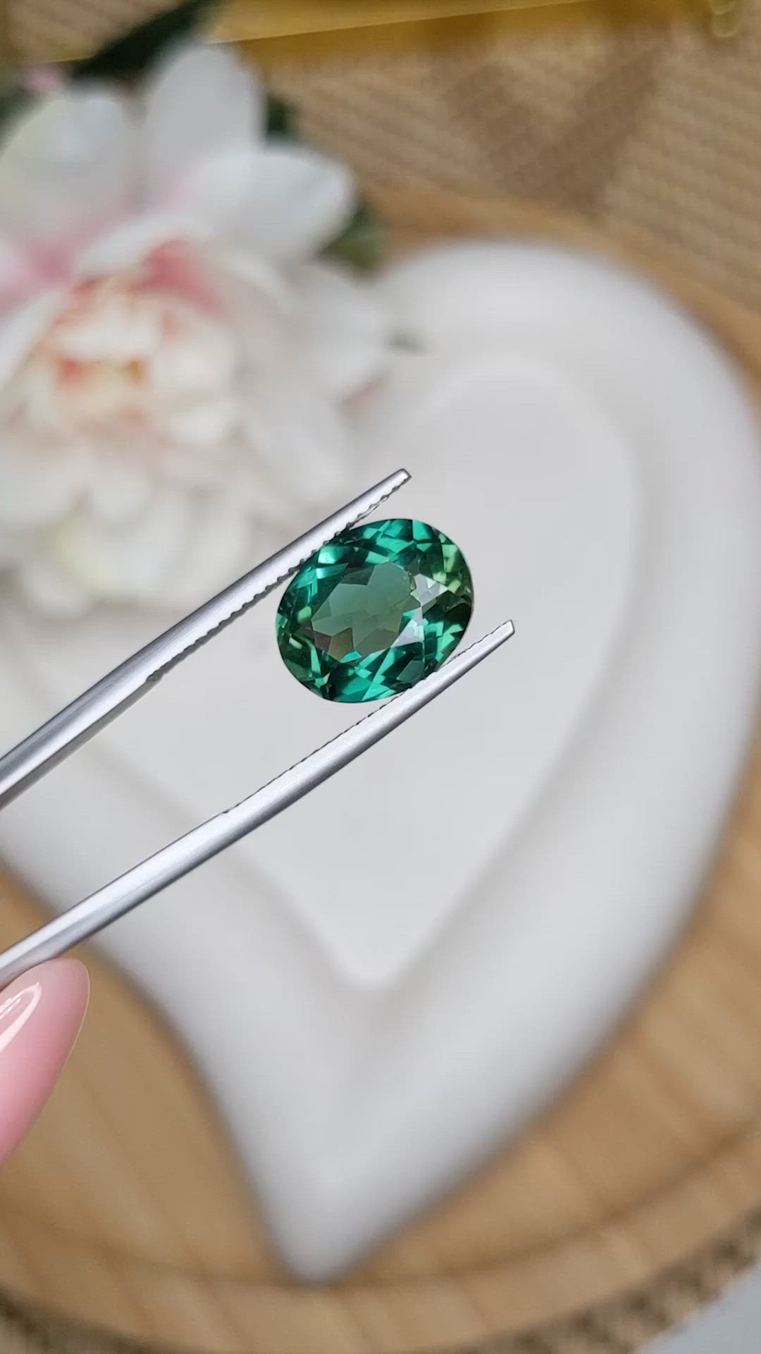 4.75 Ct. Bluish Green Prasiolite from Brazil Size Video