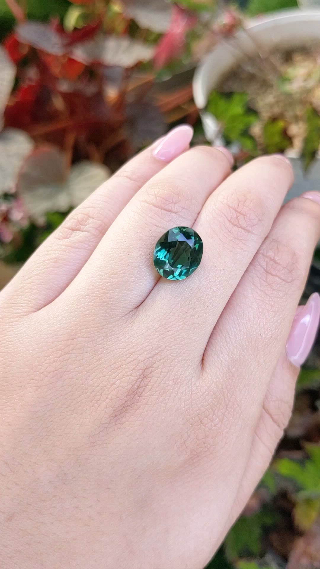5.34 Ct. Bluish Green Prasiolite from Brazil Size Video