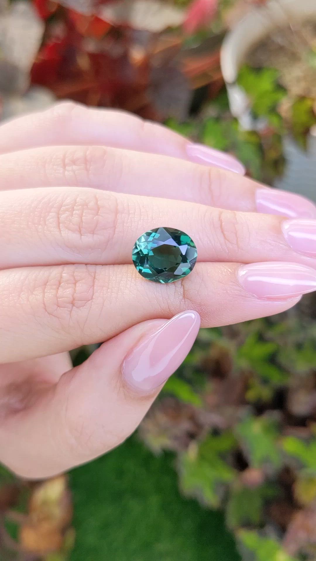 5.34 Ct. Bluish Green Prasiolite from Brazil Size Video