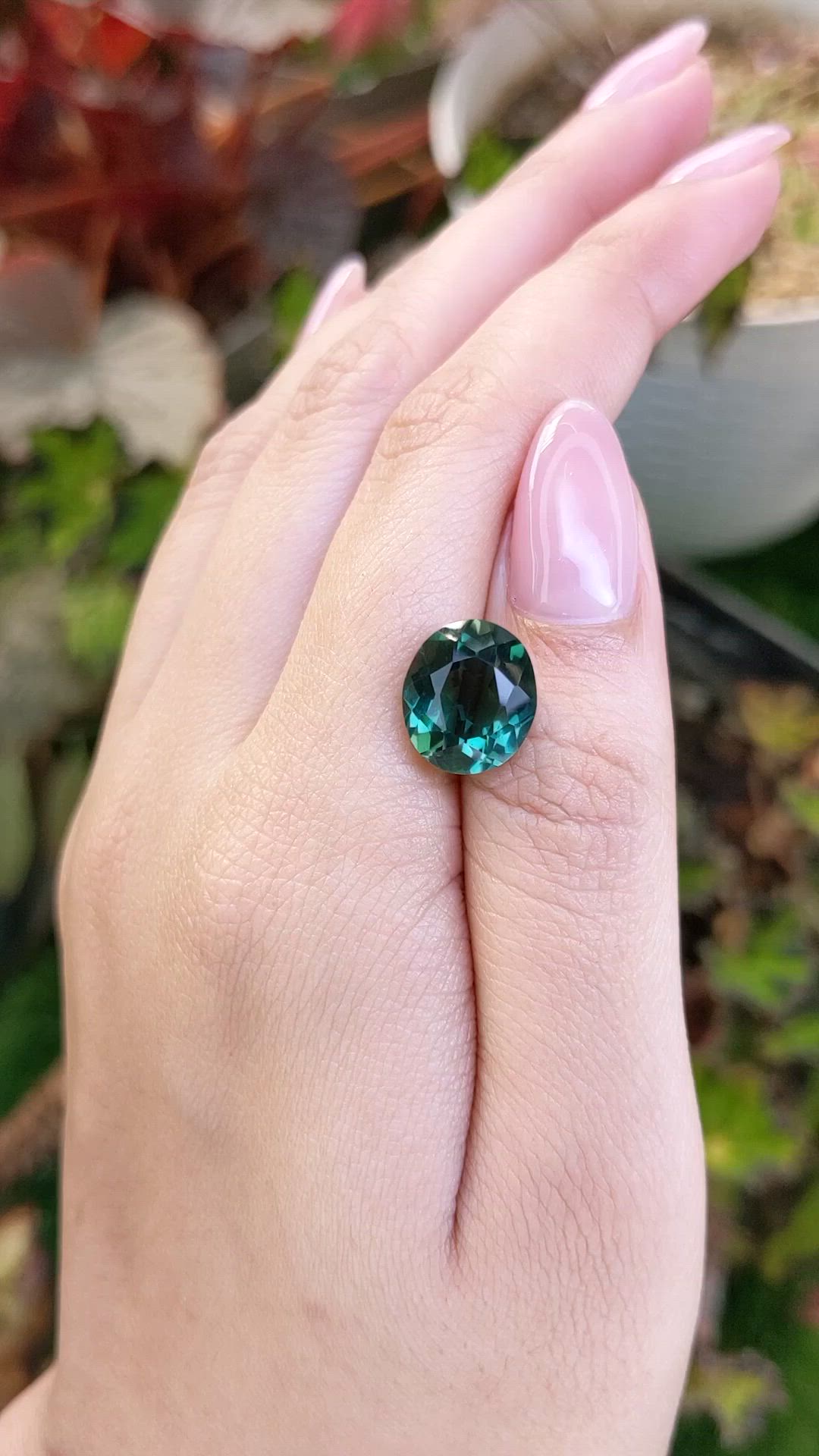 5.34 Ct. Bluish Green Prasiolite from Brazil Size Video