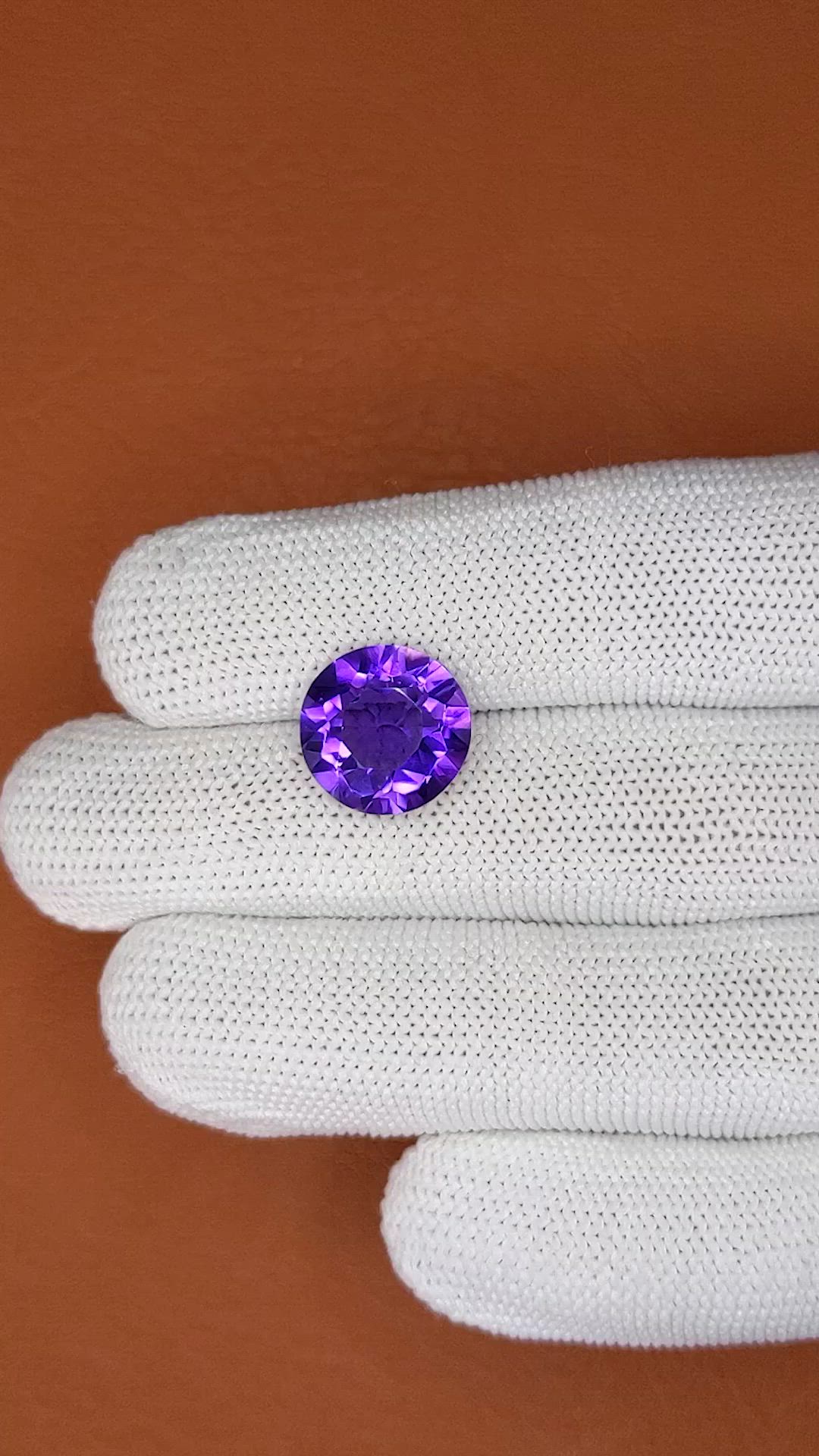 6.25 Ct. Purple Amethyst from Brazil Size Video