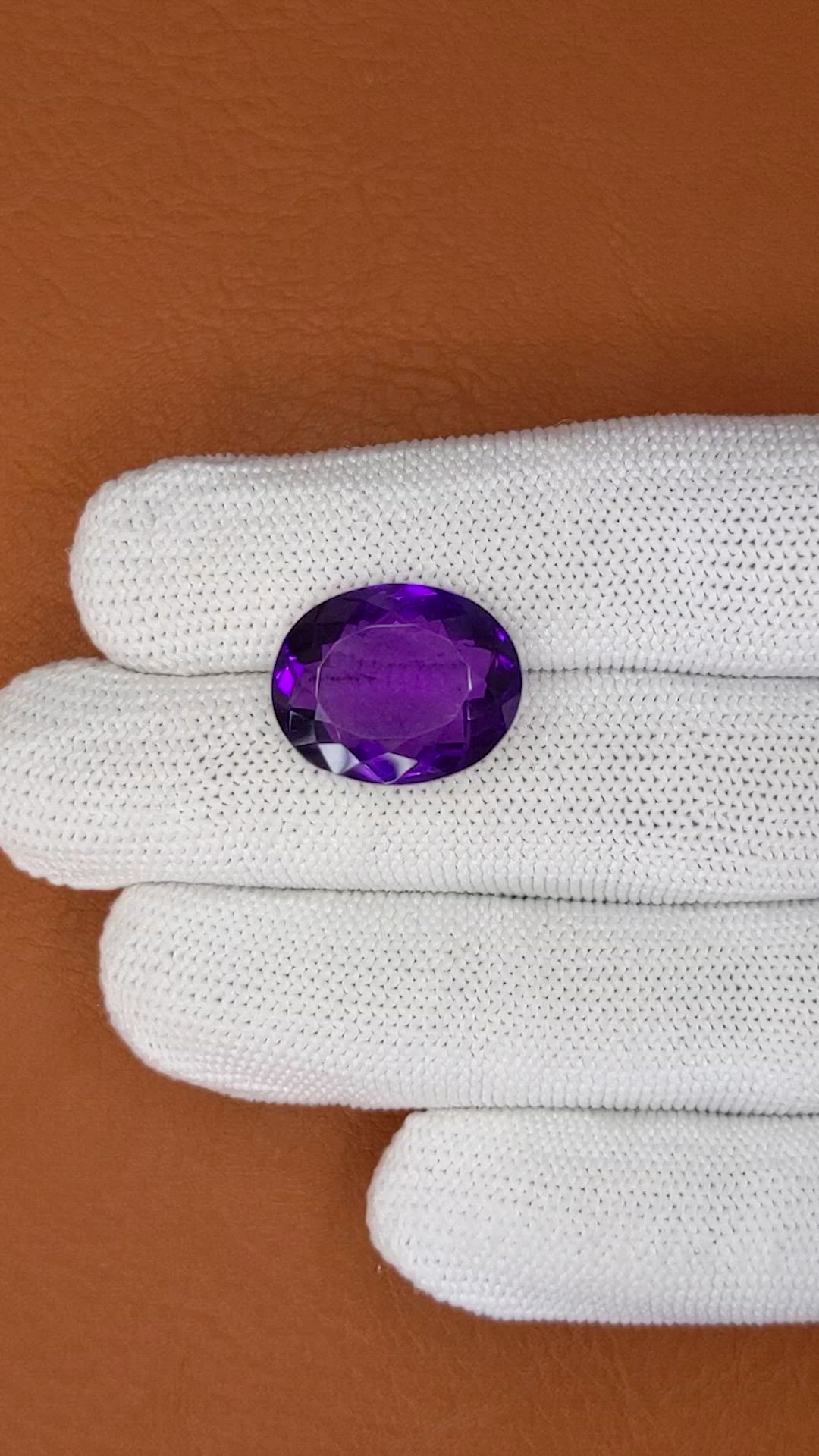 14.12 Ct. Purple Amethyst from Brazil Size Video