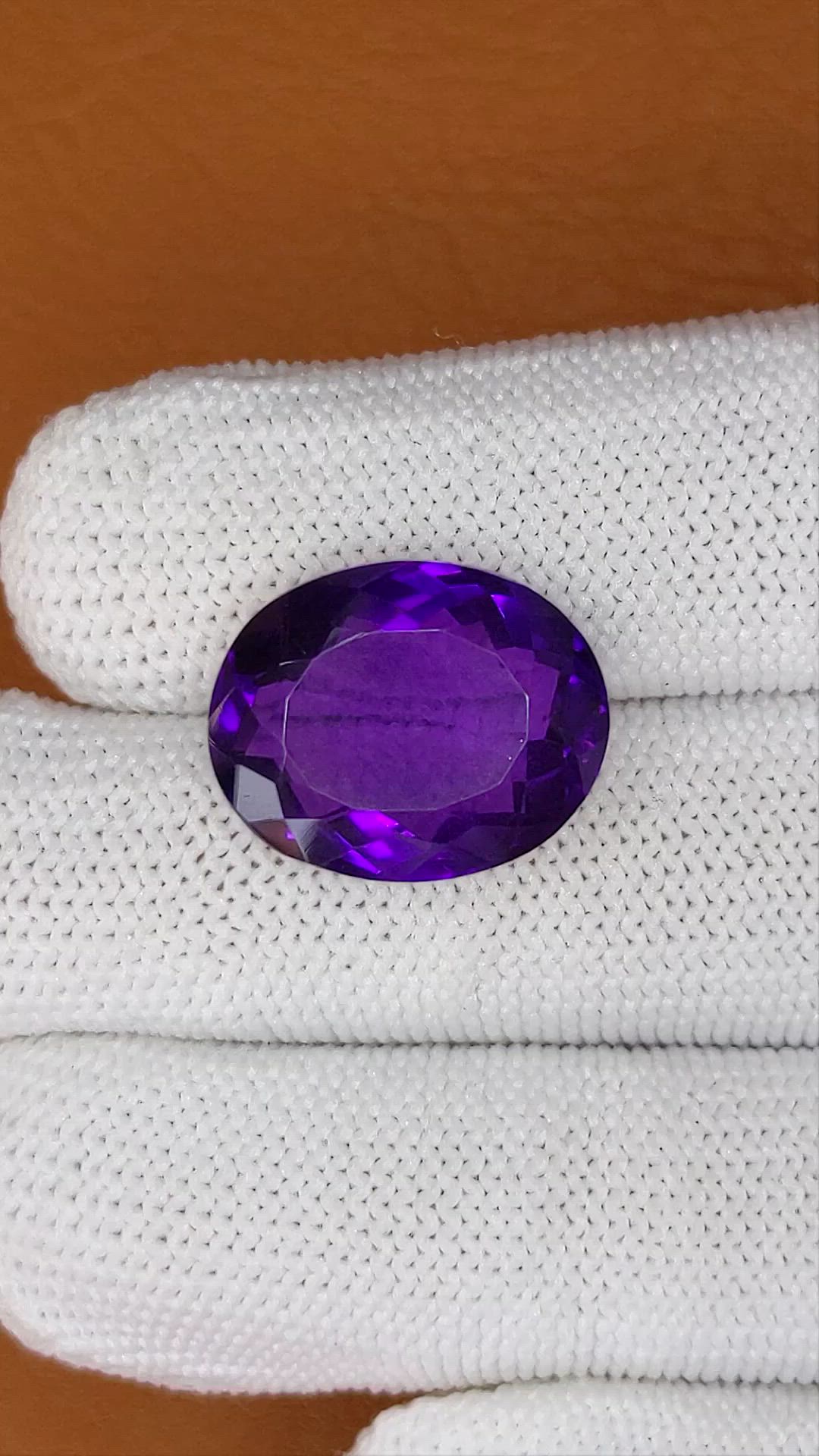 14.12 Ct. Purple Amethyst from Brazil Size Video