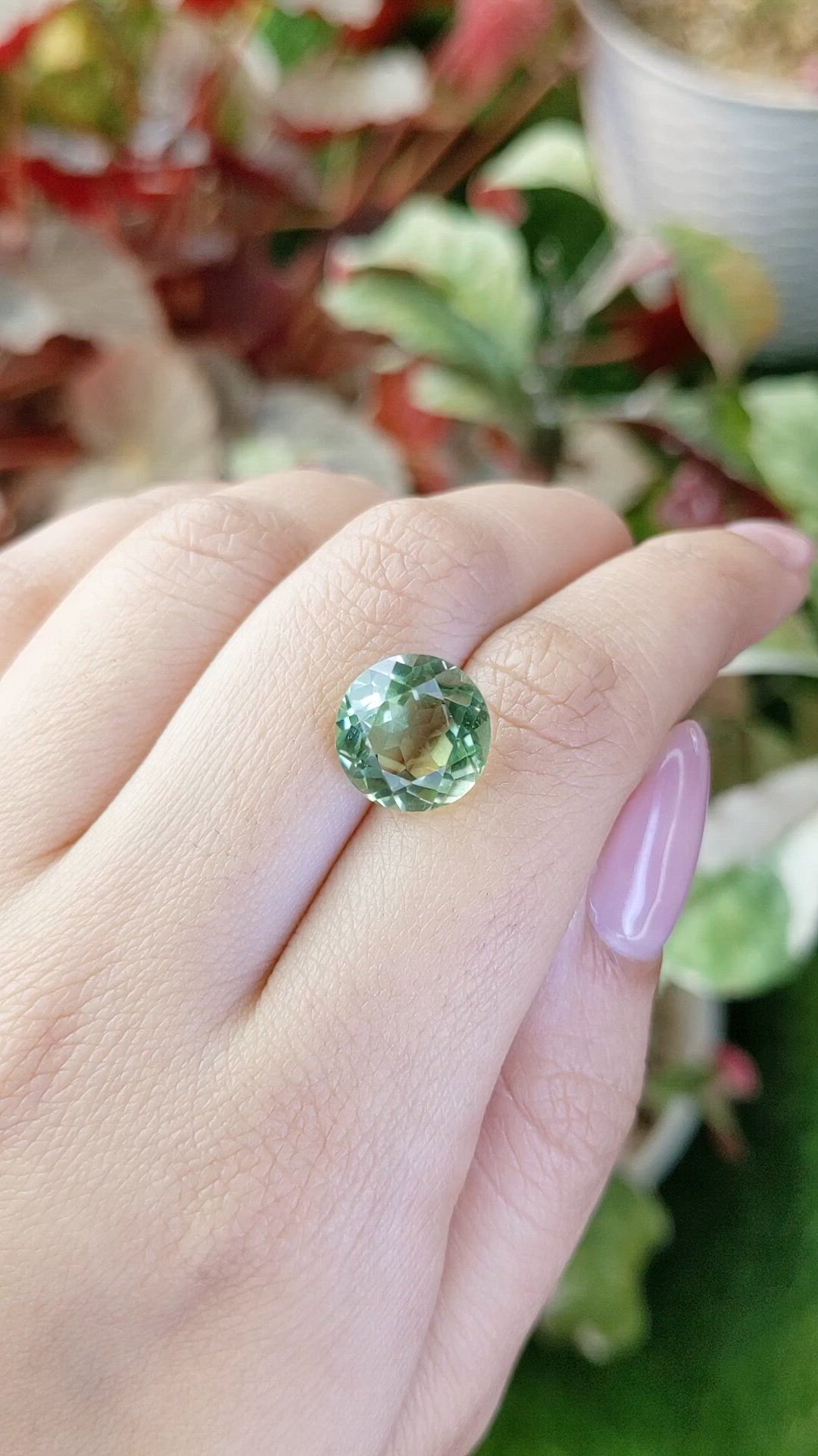 5.93 Ct. Mint Green Prasiolite from Brazil Size Video