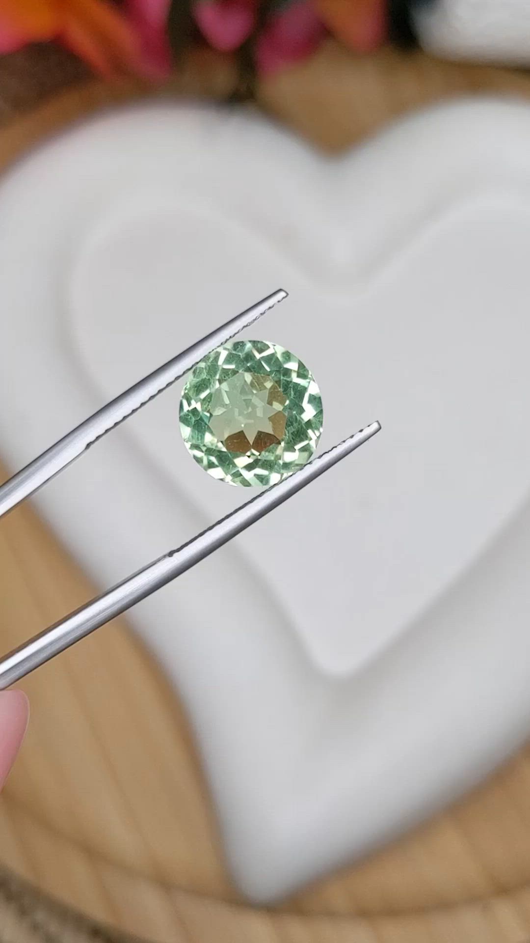 5.93 Ct. Mint Green Prasiolite from Brazil Size Video